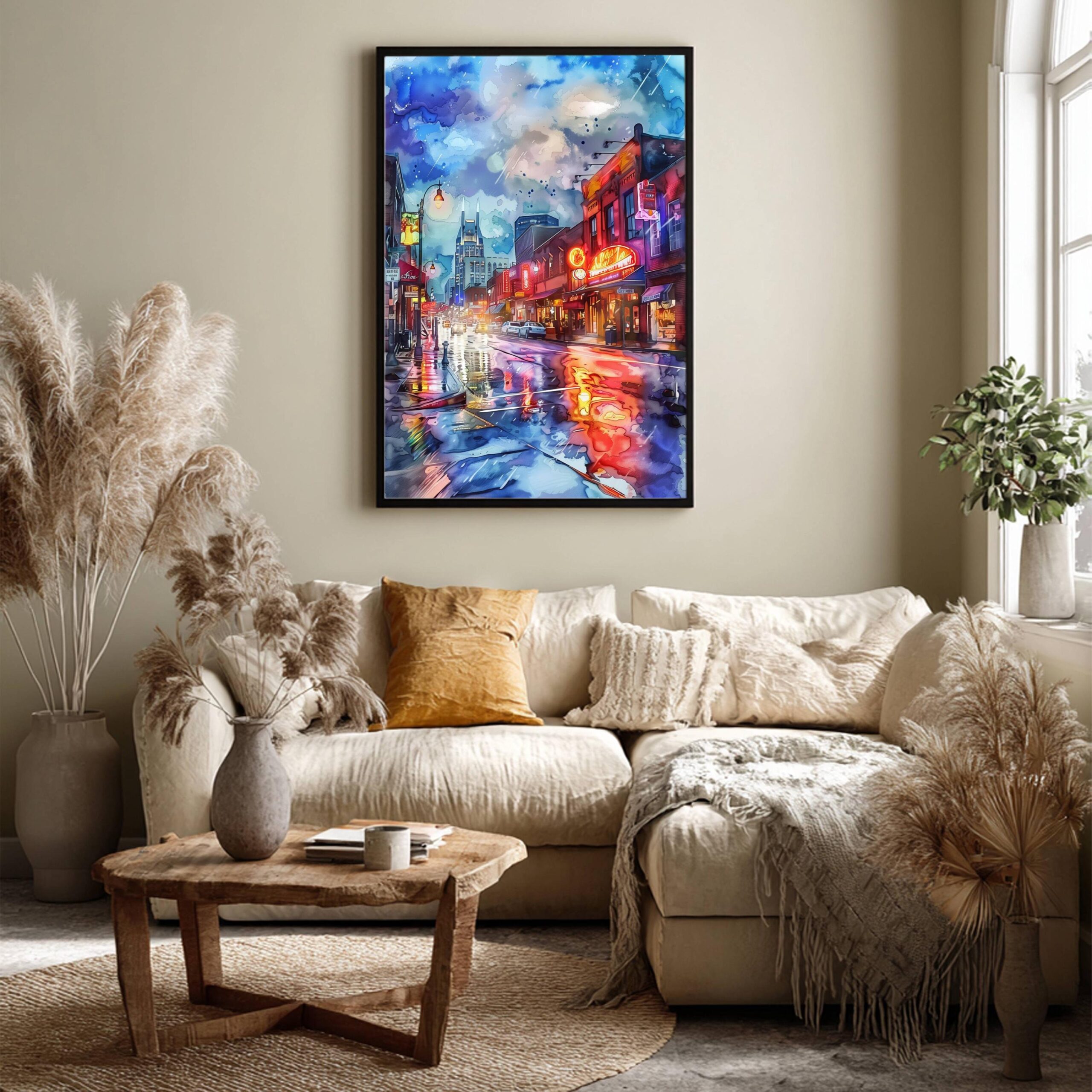 Music Row Nashville Tennessee USA Watercolor Print: American Travel Art Poster - Image 4