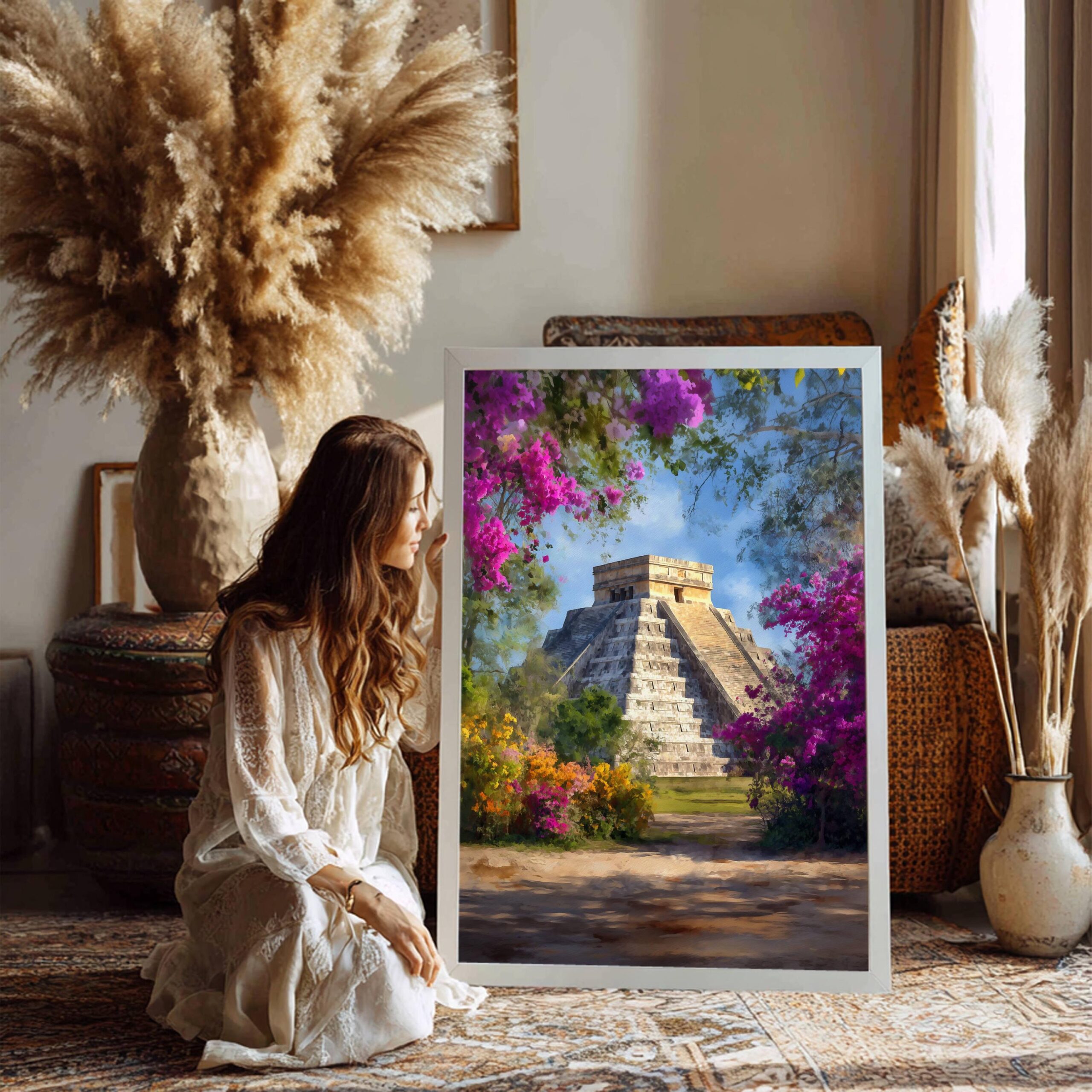 Chichen Itza Yucatan Mexico Watercolor Print: North America Travel Art Poster - Image 5