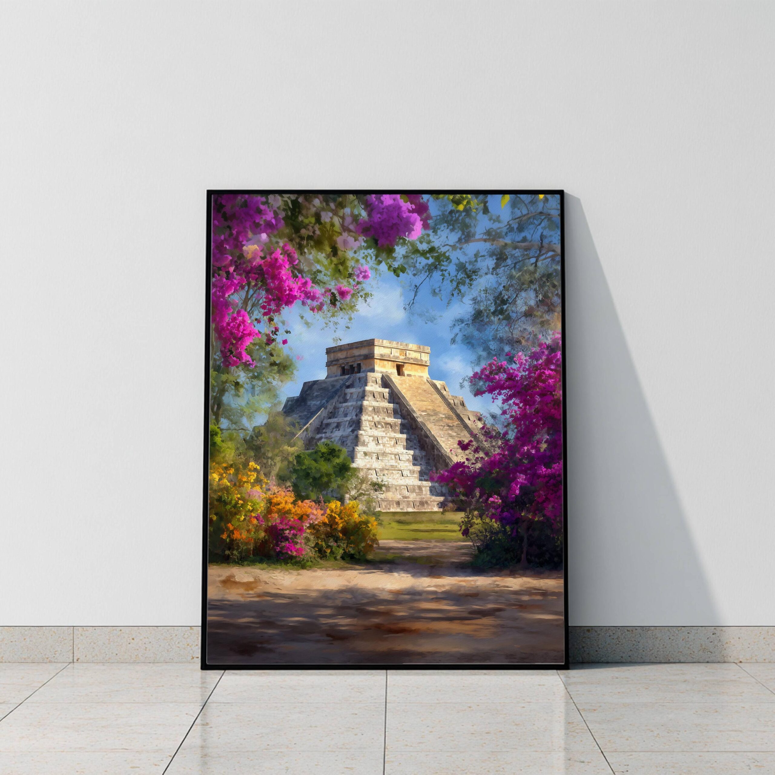 Chichen Itza Yucatan Mexico Watercolor Print: North America Travel Art Poster - Image 8
