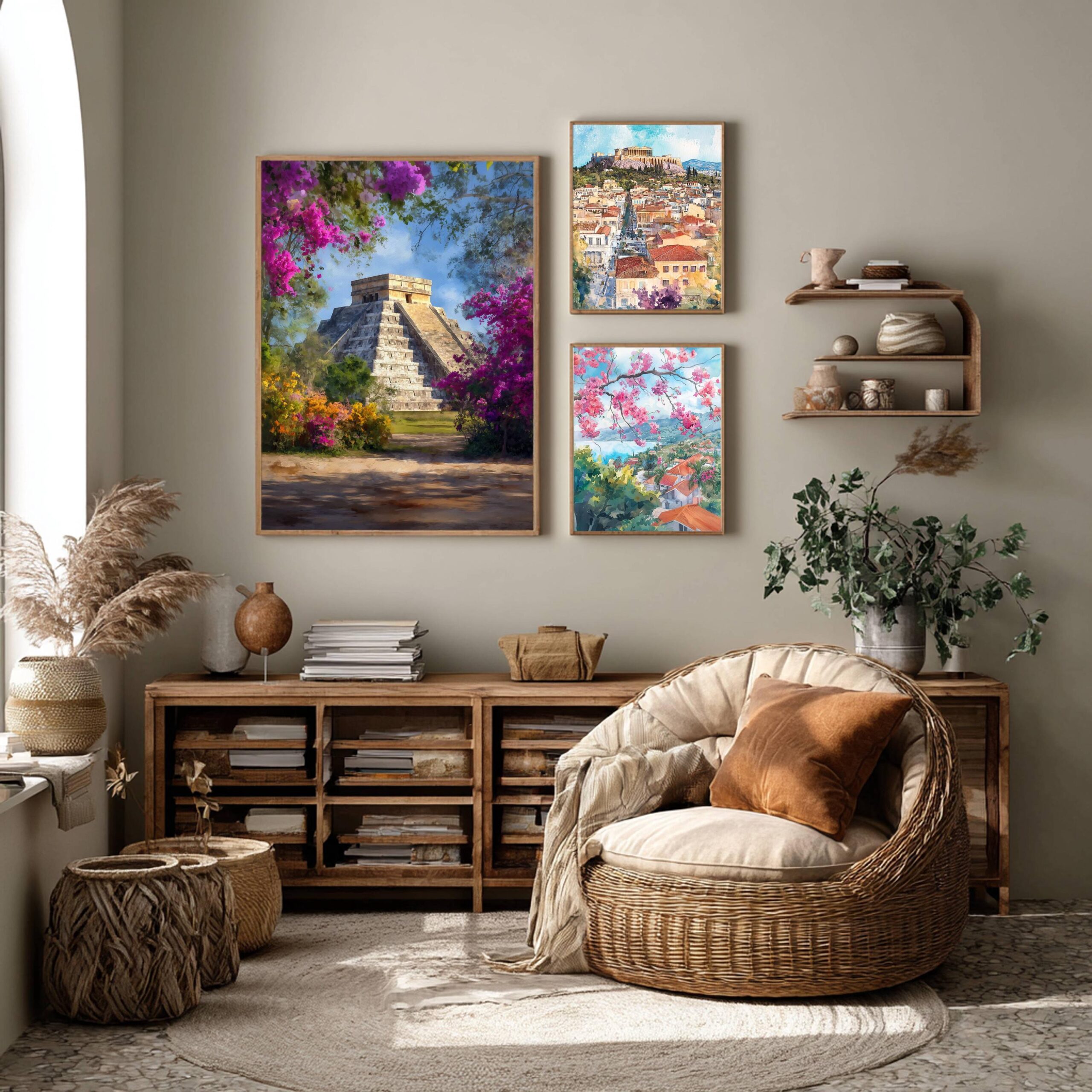 Chichen Itza Yucatan Mexico Watercolor Print: North America Travel Art Poster - Image 2