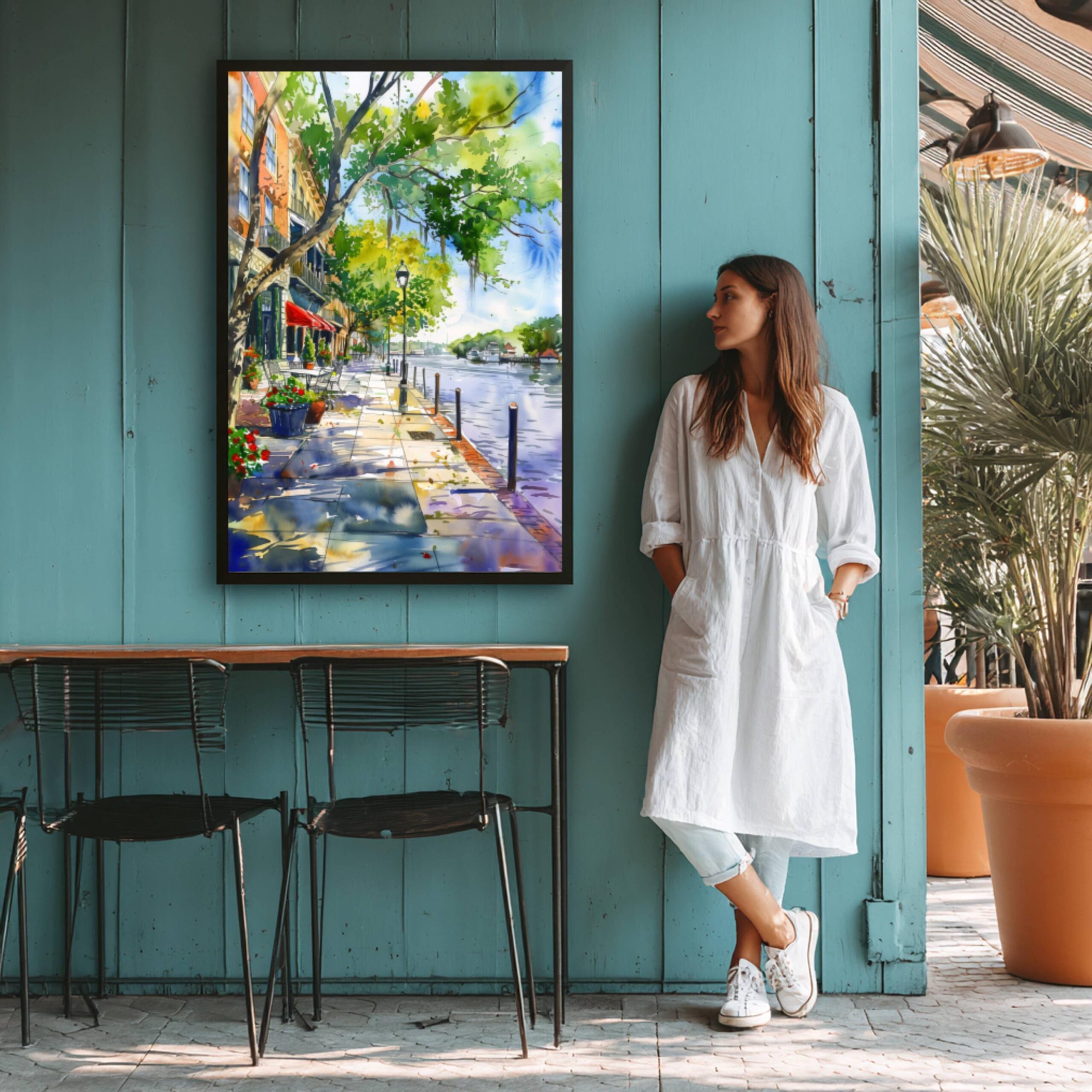 River Street Savannah Georgia USA Watercolor Print: American Travel Art Poster - Image 7