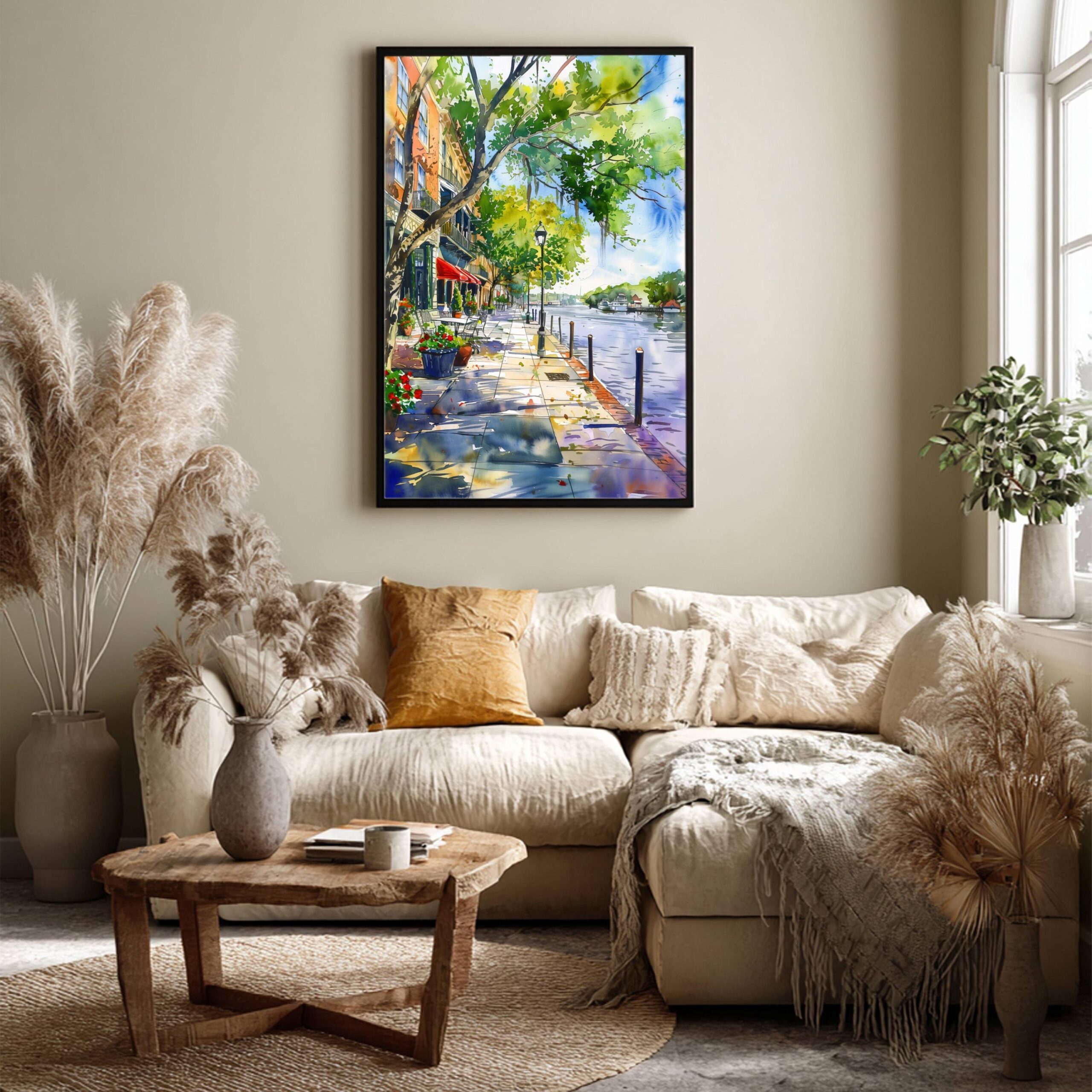 River Street Savannah Georgia USA Watercolor Print: American Travel Art Poster - Image 4