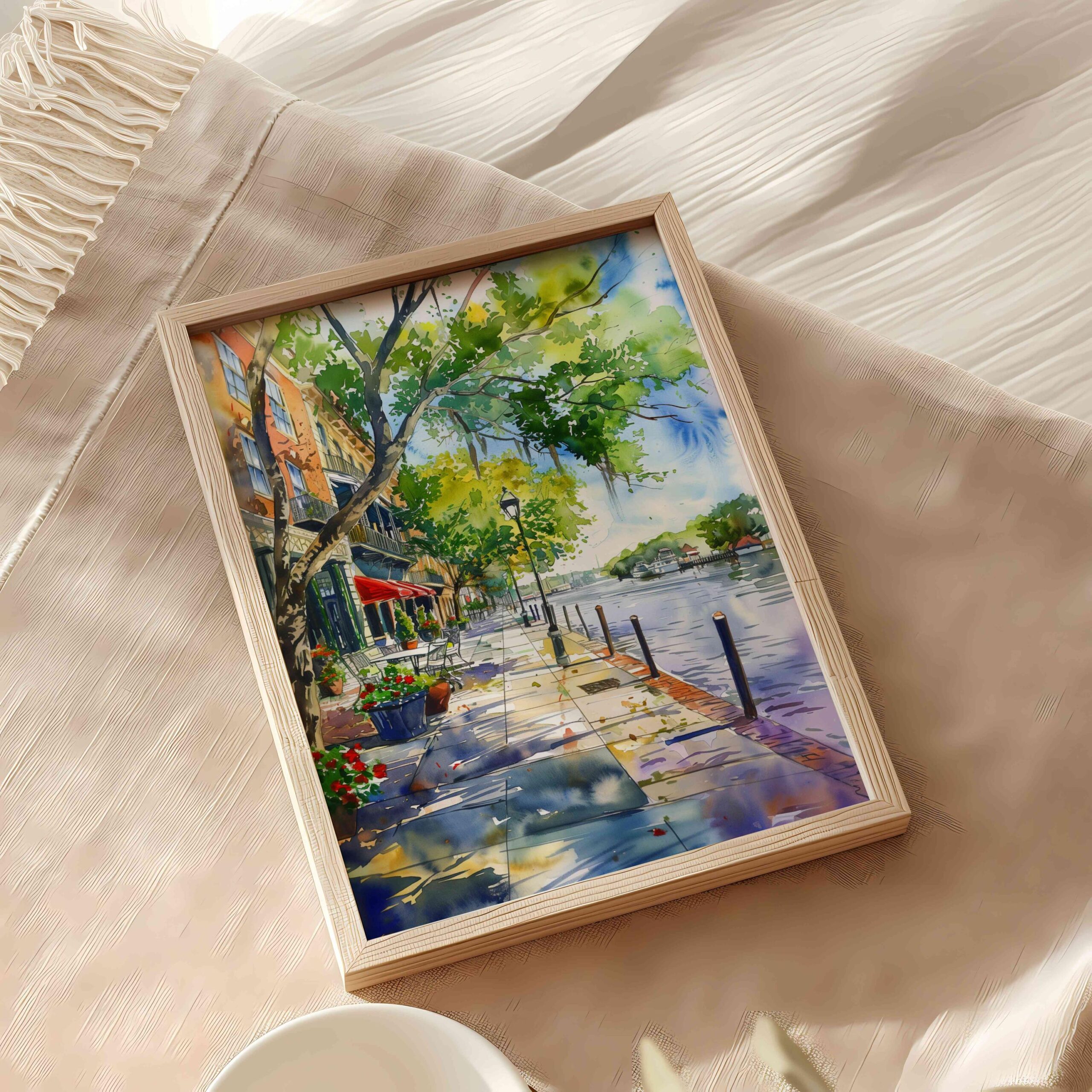 River Street Savannah Georgia USA Watercolor Print: American Travel Art Poster - Image 10