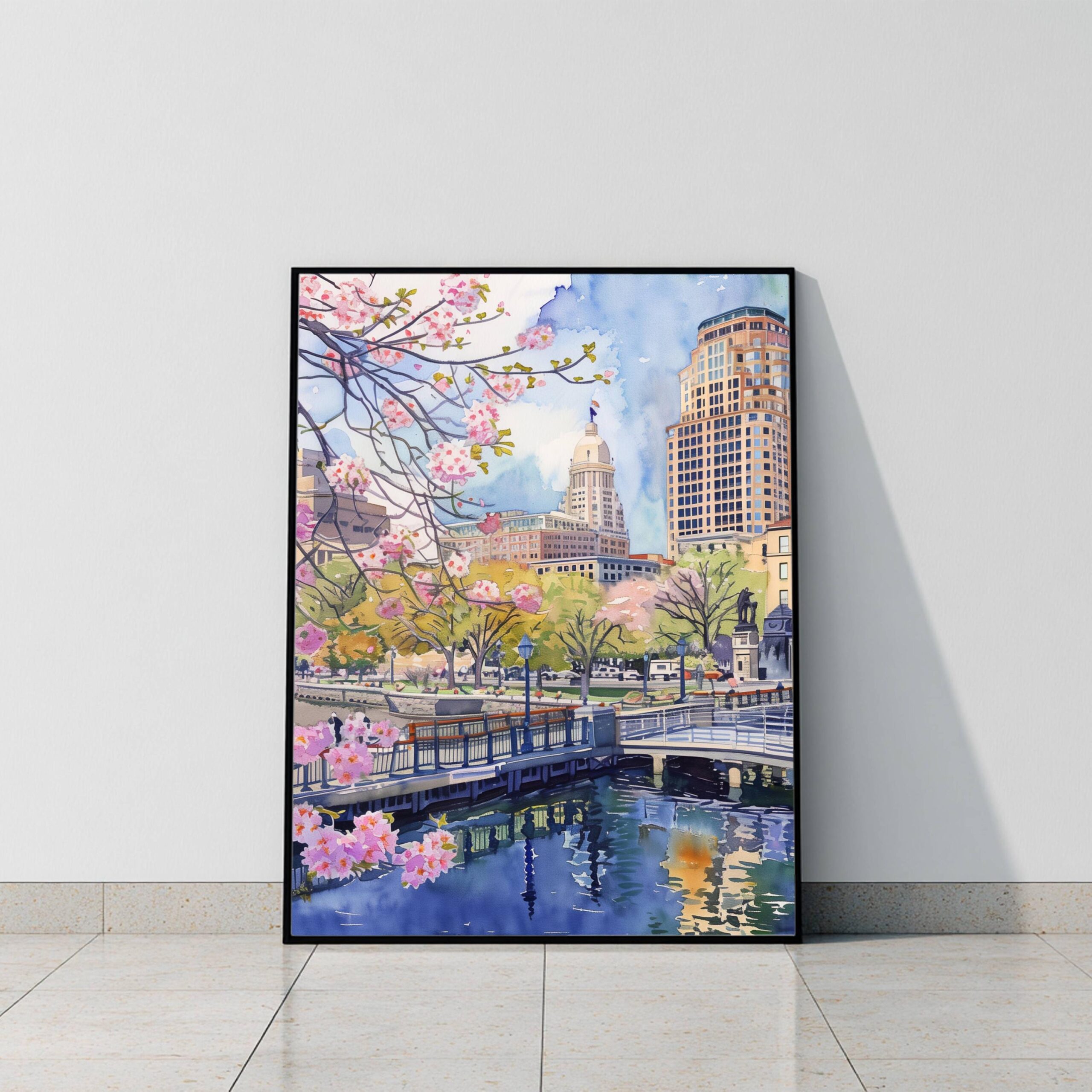 Waterford Park Providence Rhode Island Watercolor Print: USA Travel Art Poster - Image 9