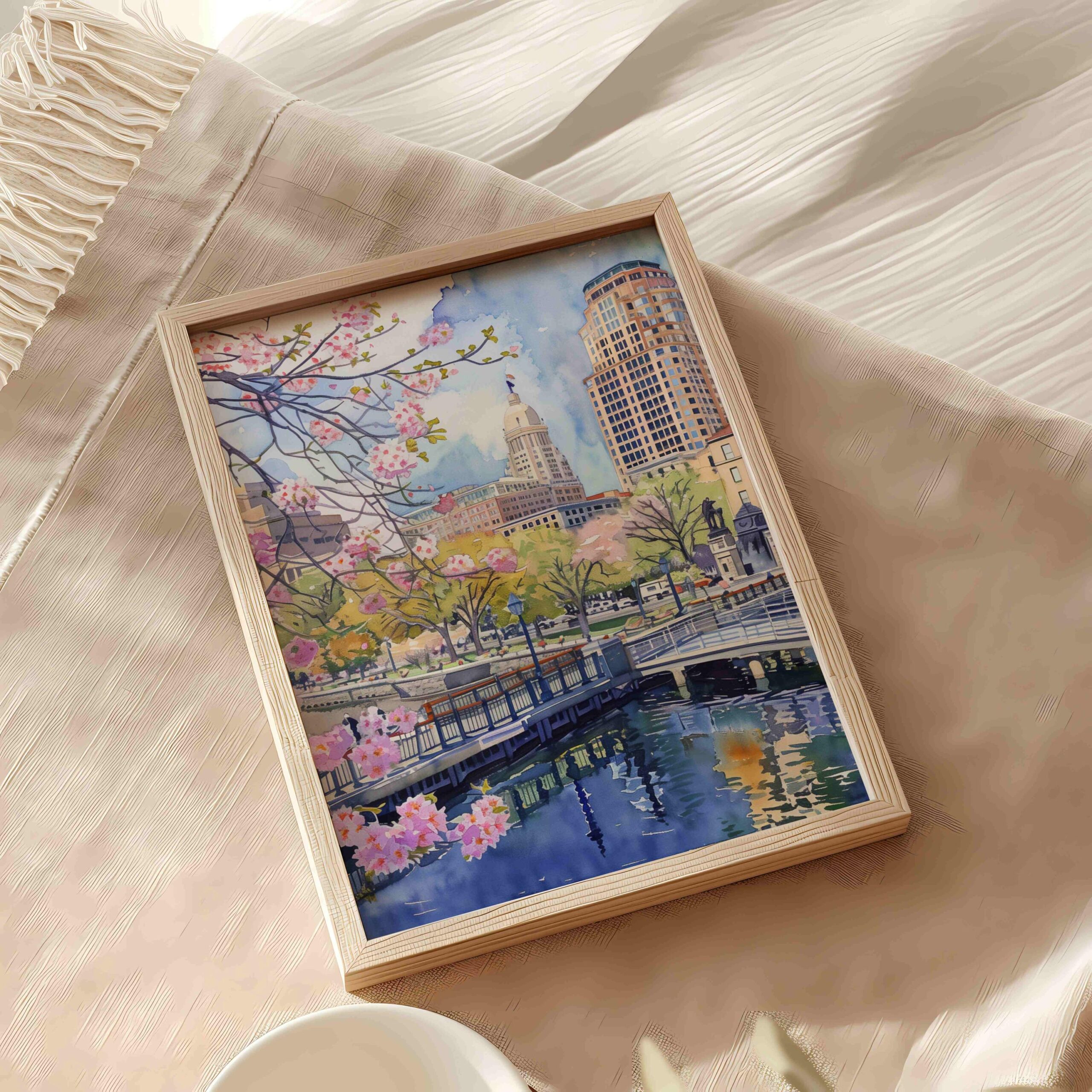 Waterford Park Providence Rhode Island Watercolor Print: USA Travel Art Poster - Image 10
