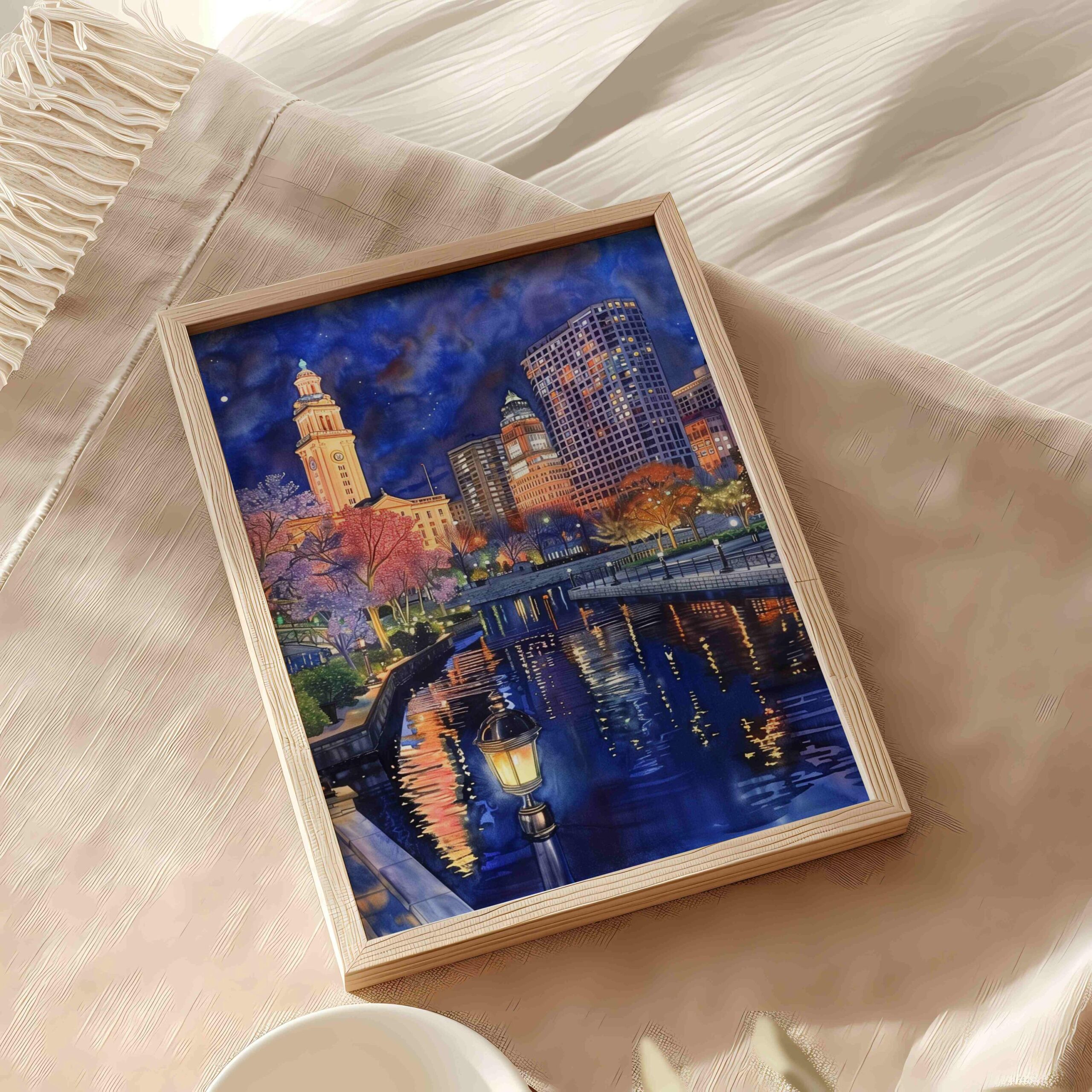 Waterford Park Providence Rhode Island Watercolor Print: USA Travel Art Poster - Image 10