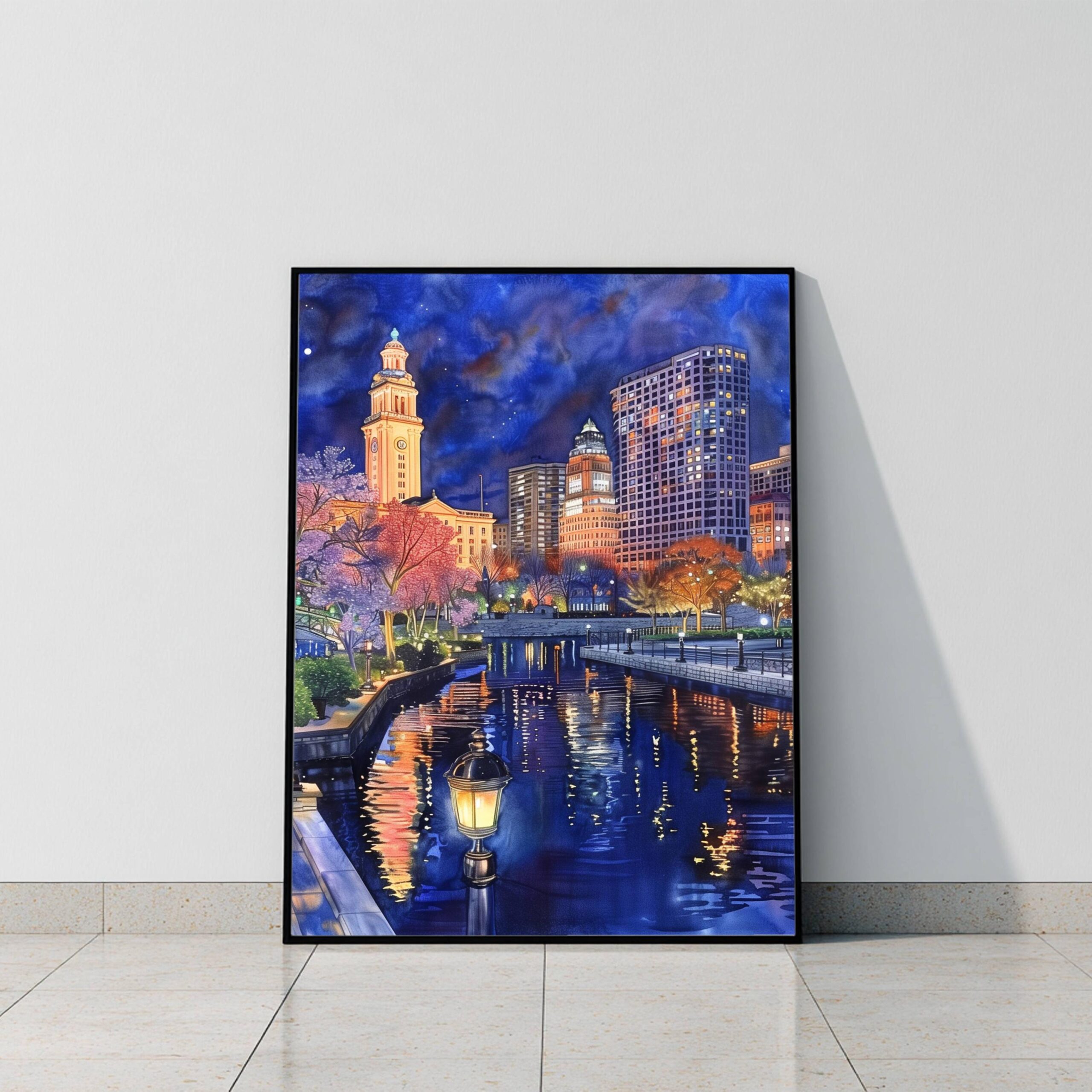 Waterford Park Providence Rhode Island Watercolor Print: USA Travel Art Poster - Image 9
