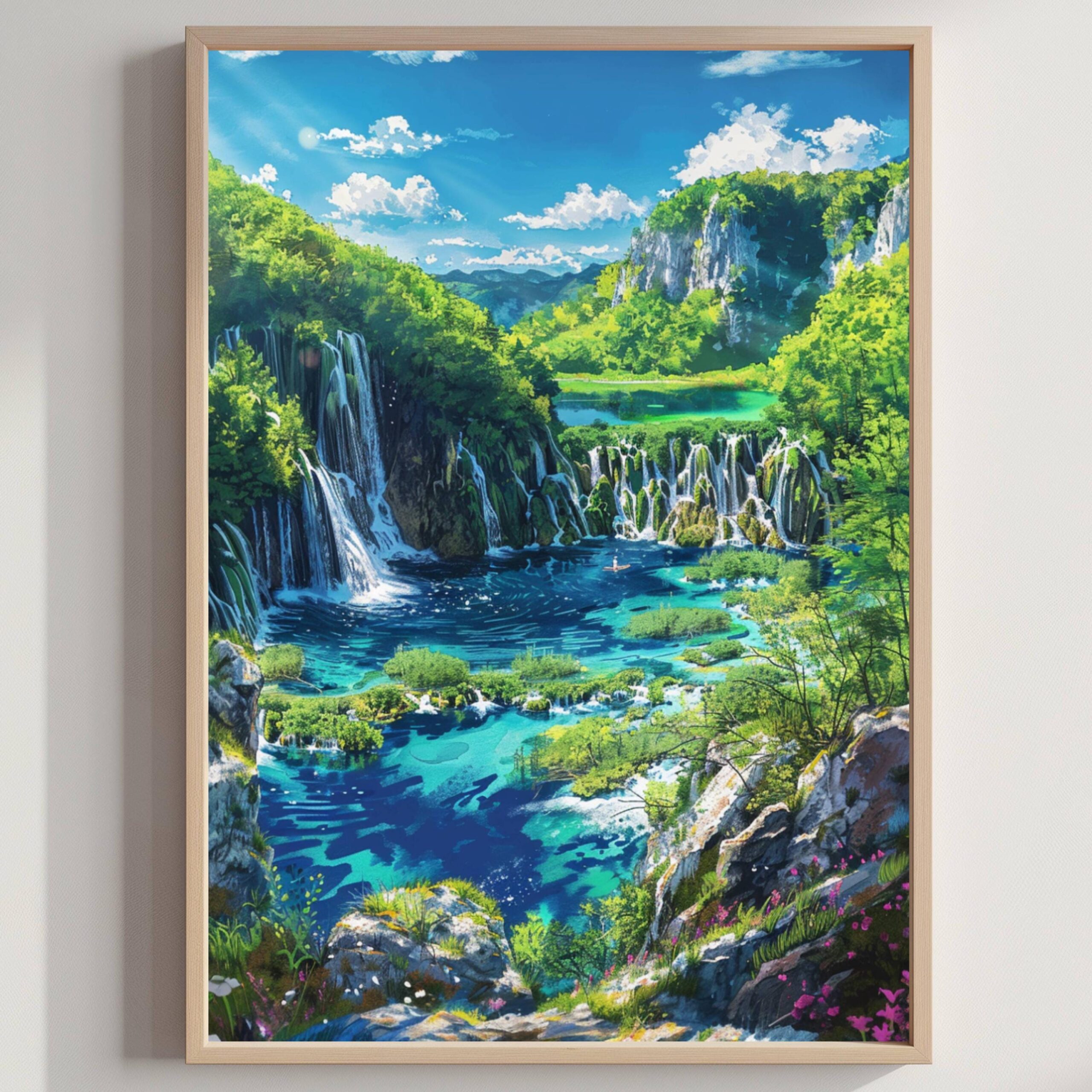 Plitvice National Park Croatia Watercolor Print: European Travel Poster