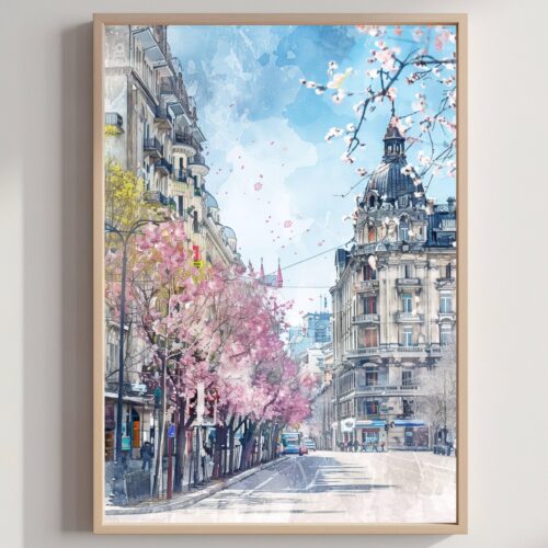 Belgrade Serbia Watercolor: Europe Travel Art Poster
