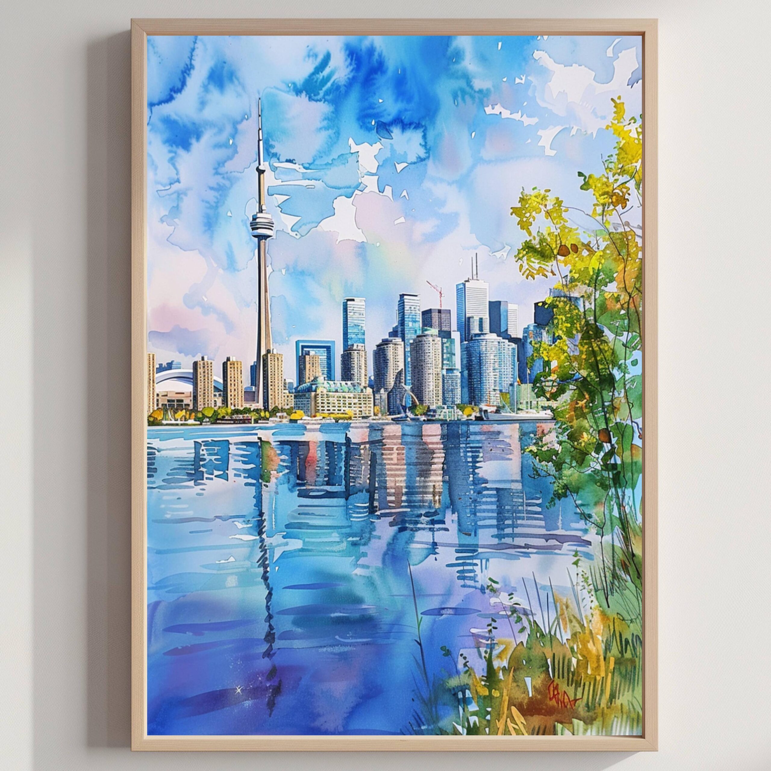 Toronto Canada North America Watercolor Print: Travel Art Poster