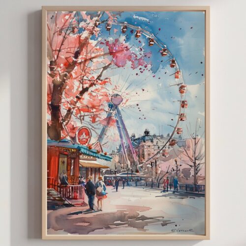 Vienna Wien Austria Europe Watercolor: Travel Poster Print