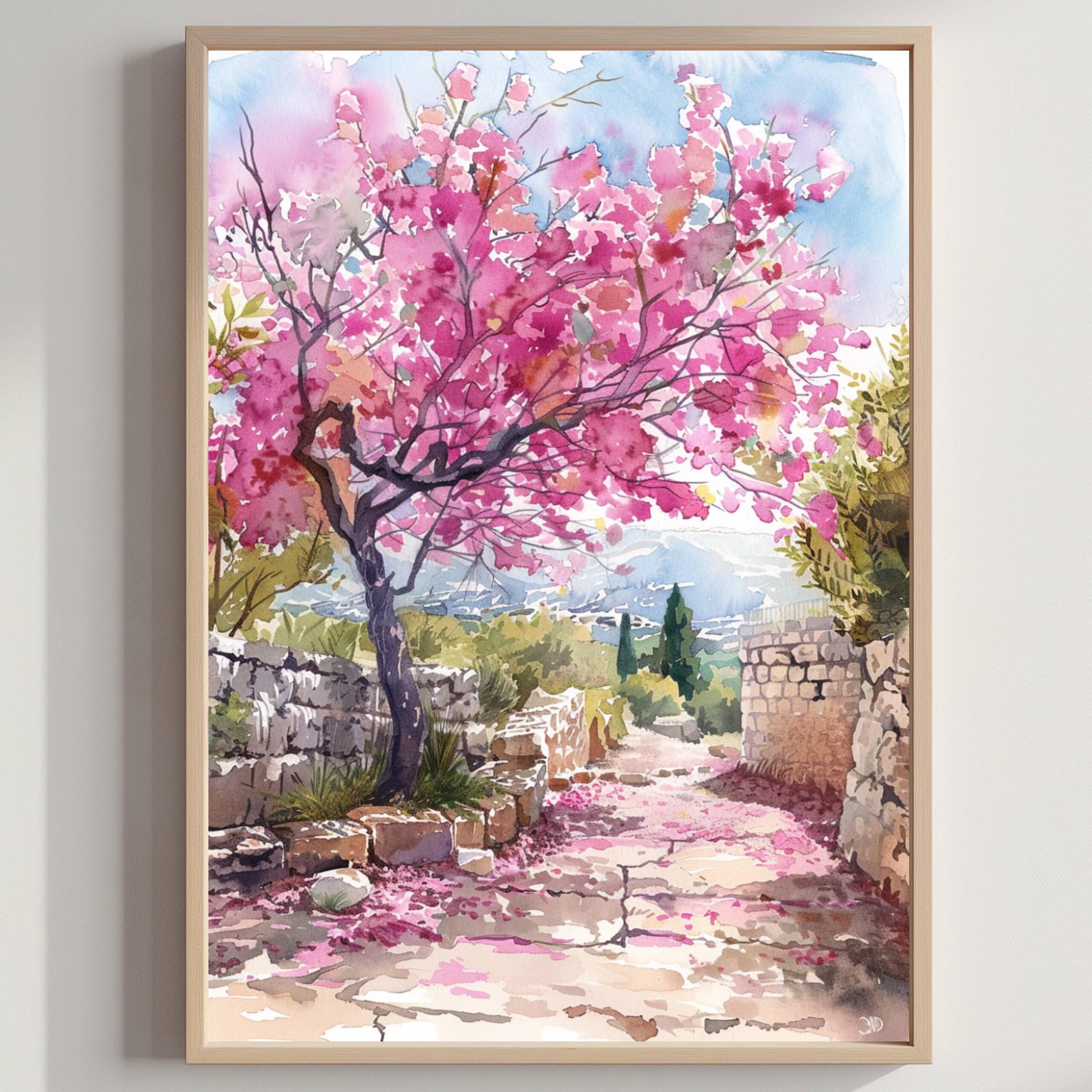 Israel Middle East Watercolor Print: Travel Art Poster