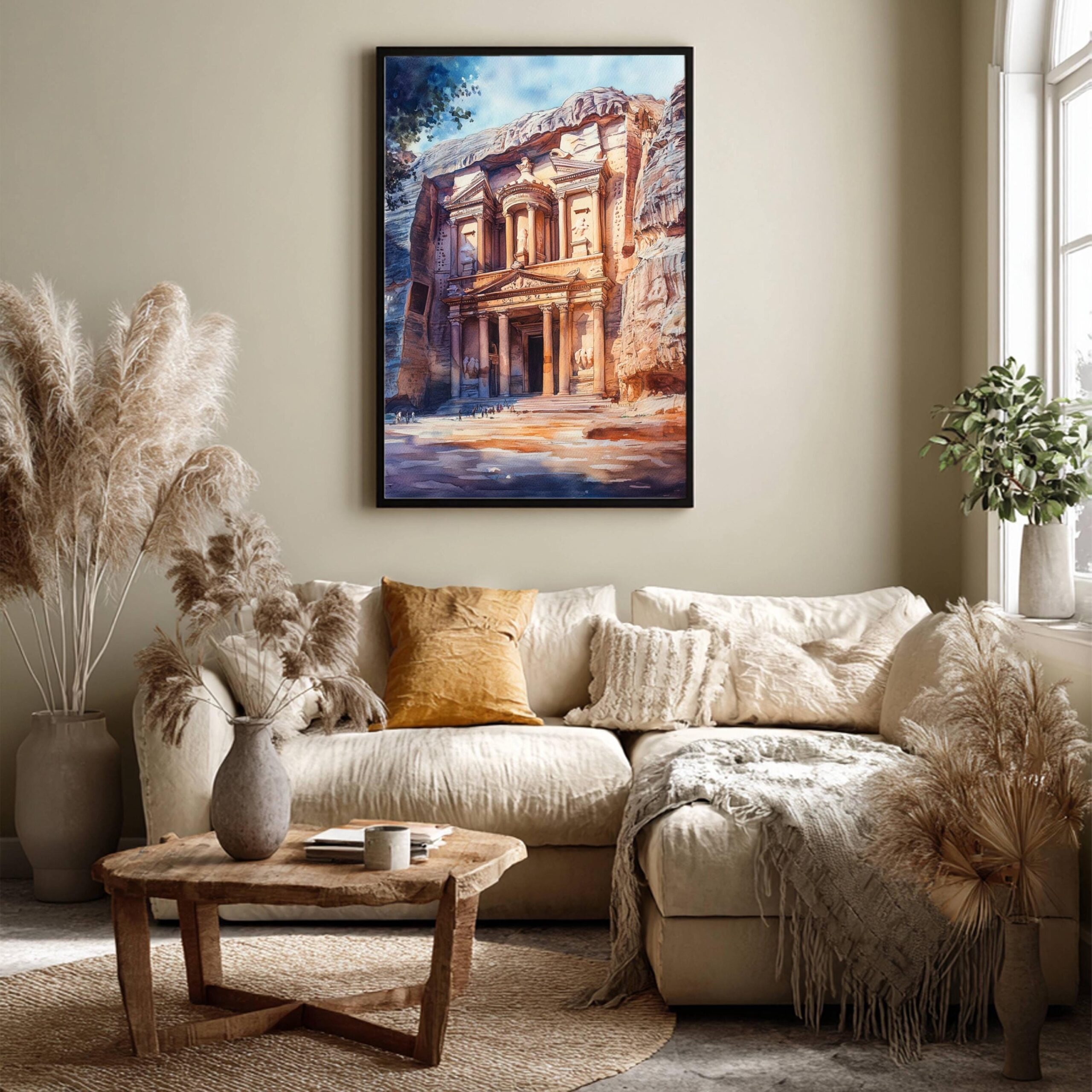 Petra Jordan Middle East Watercolor: Travel Poster Print - Image 9