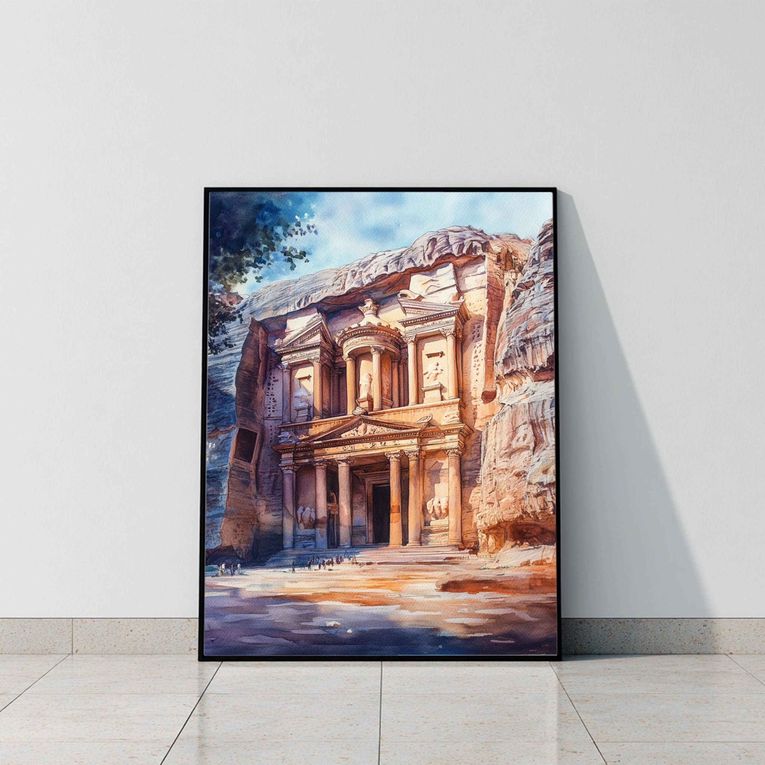 Petra Jordan Middle East Watercolor: Travel Poster Print - Image 10