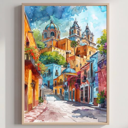 Mexico North America Watercolor: Travel Poster