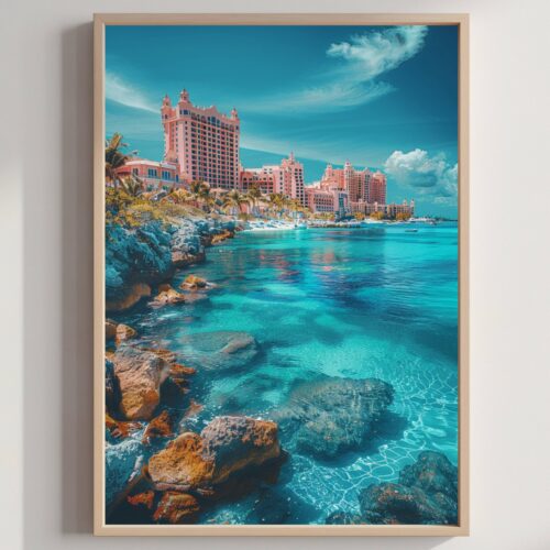 Nassau The Bahamas Caribbean Watercolor: Travel Poster