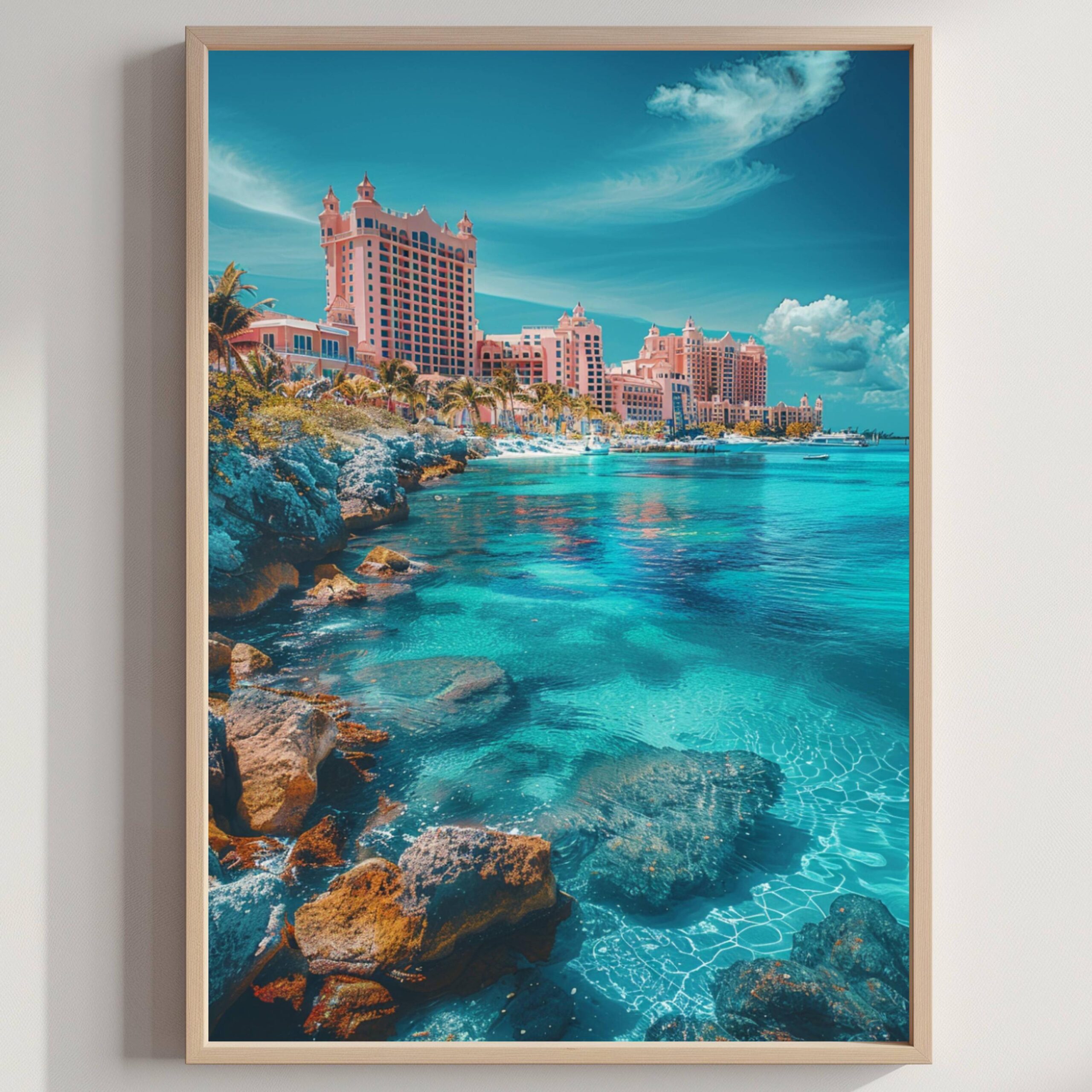 Nassau The Bahamas Caribbean Watercolor: Travel Poster