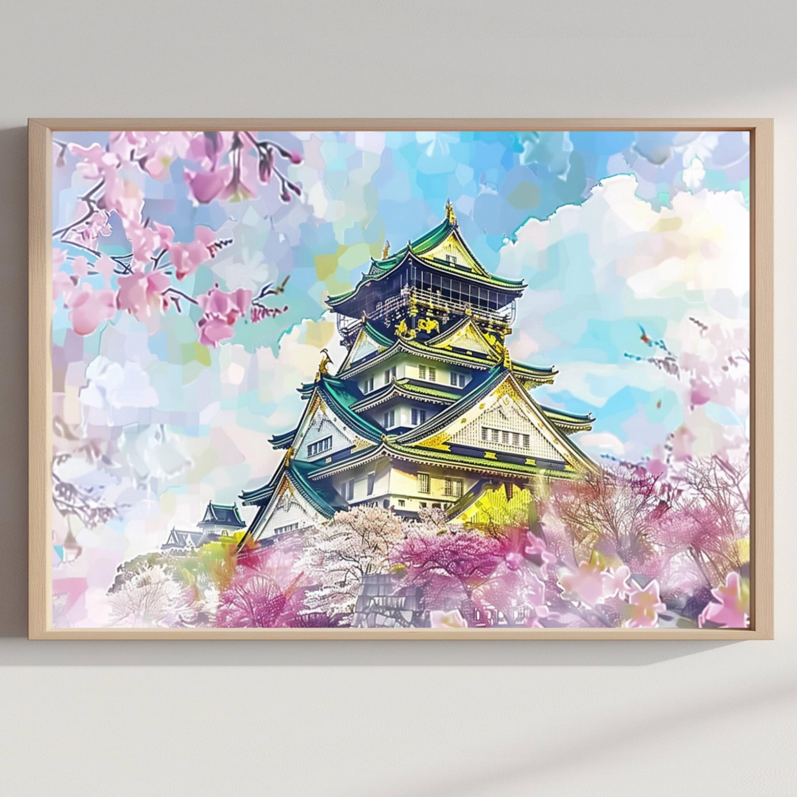 Osaka Castle Japan Asia Watercolor: Travel Poster