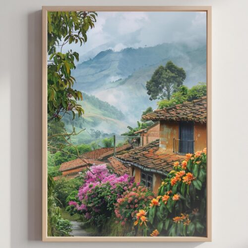 Colombia South America Watercolor Print: Travel Art Poster