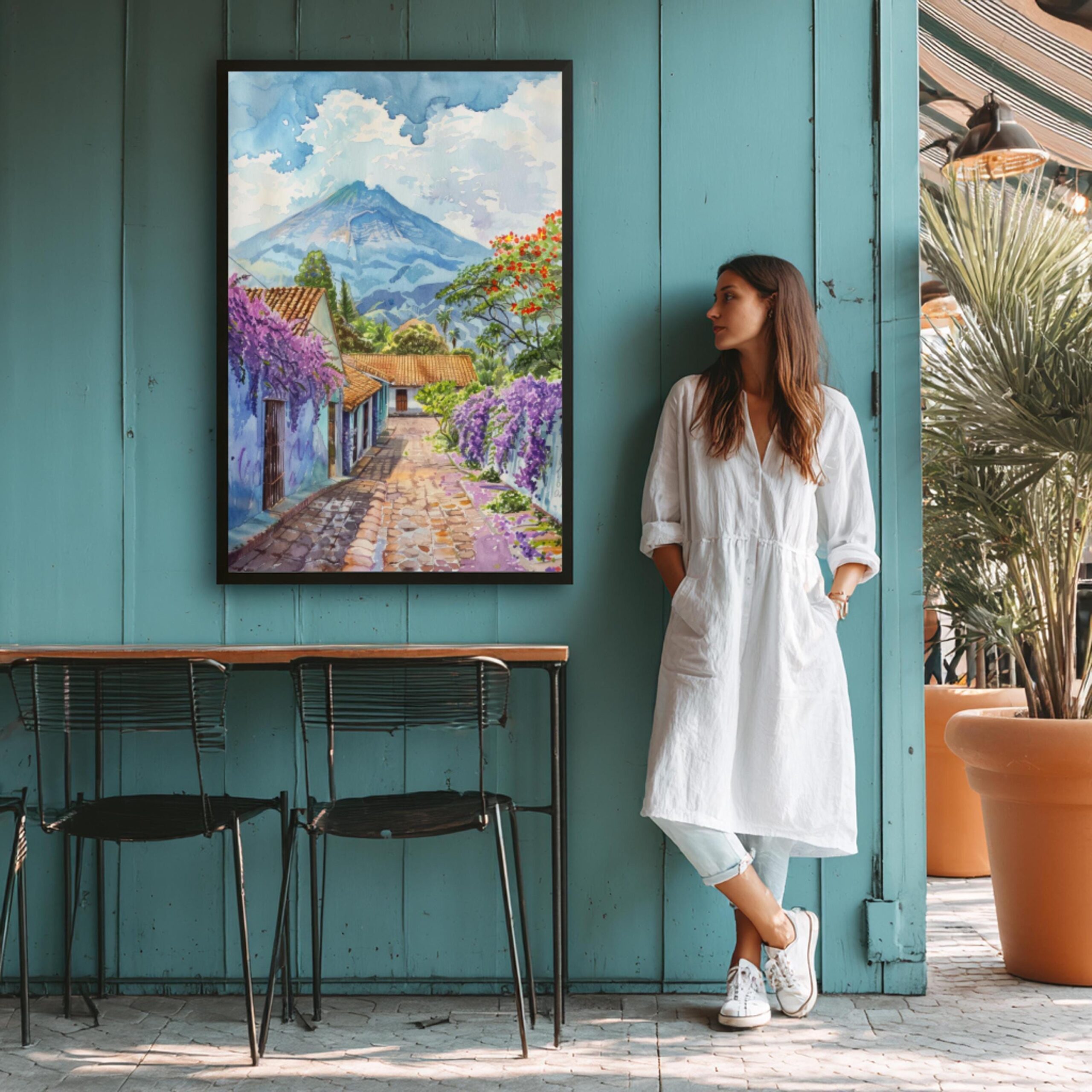 El Salvador Central America Watercolor Print: Travel Art Poster - Image 4