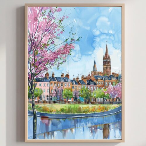 Ayr Ayrshire Scotland UK Watercolor: Travel Art Poster