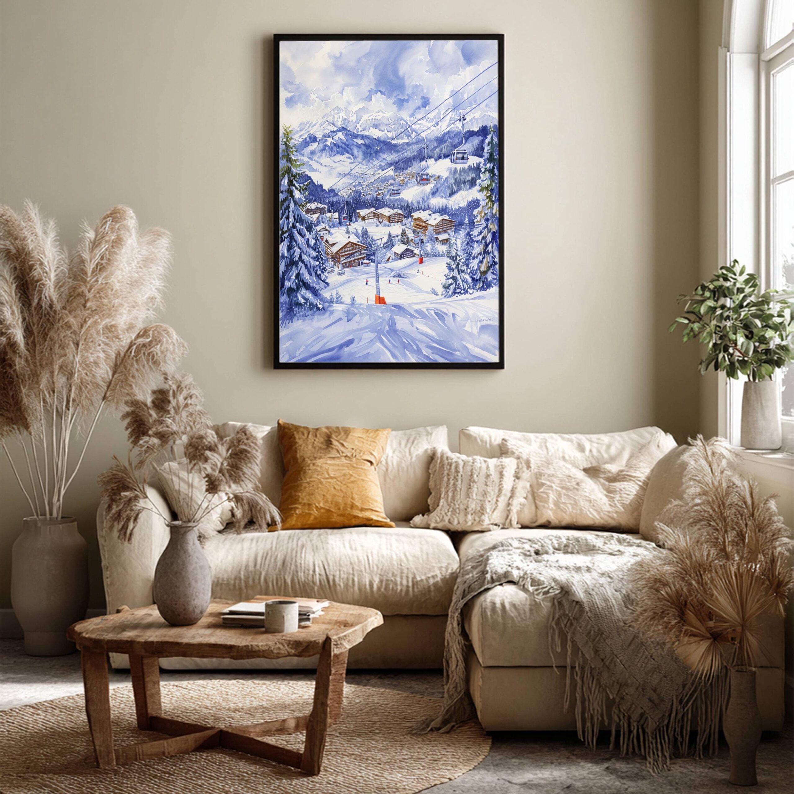 Gstaad Ski Resort Switzerland Watercolor Print: Vacation Travel Art Poster - Image 7