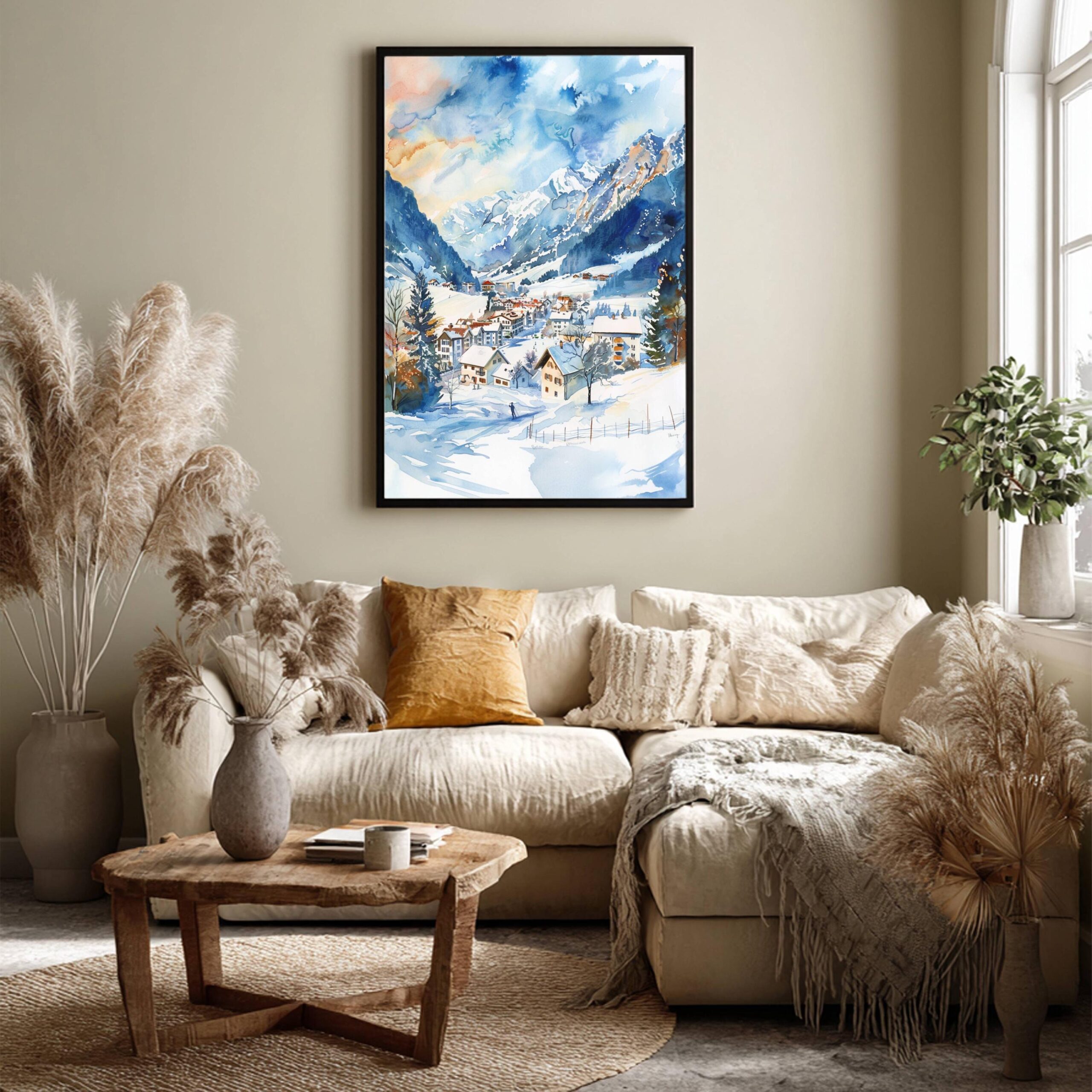 Engelberg Ski Resort Switzerland Watercolor Print: Vacation Travel Art Poster - Image 7