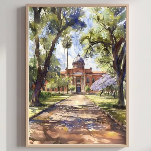 Paraguay South America Watercolor: Vacation Travel Art Poster