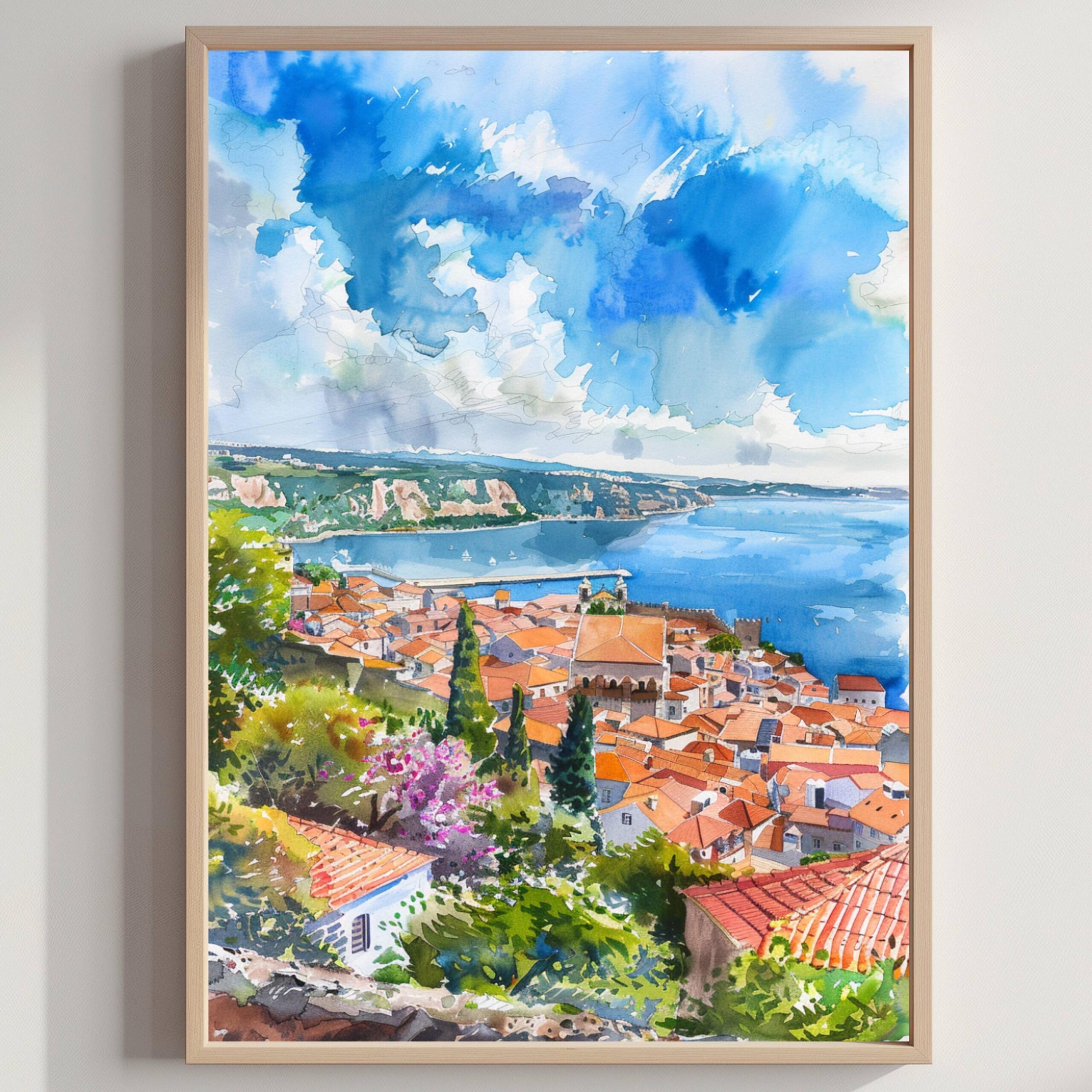 Portugal Europe Watercolor: Vacation Travel Art Poster