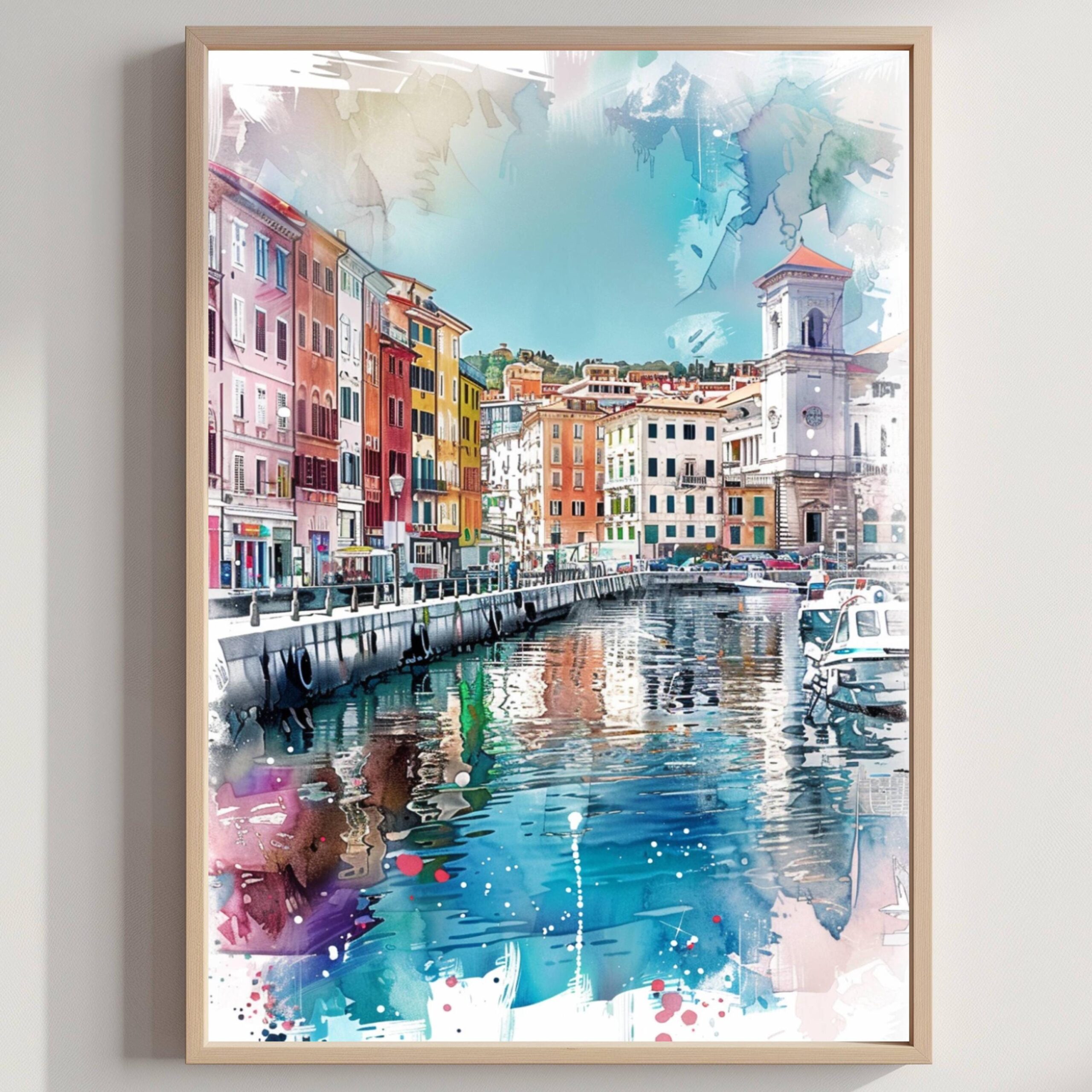 Trieste Italy Watercolor: Travel Art Print