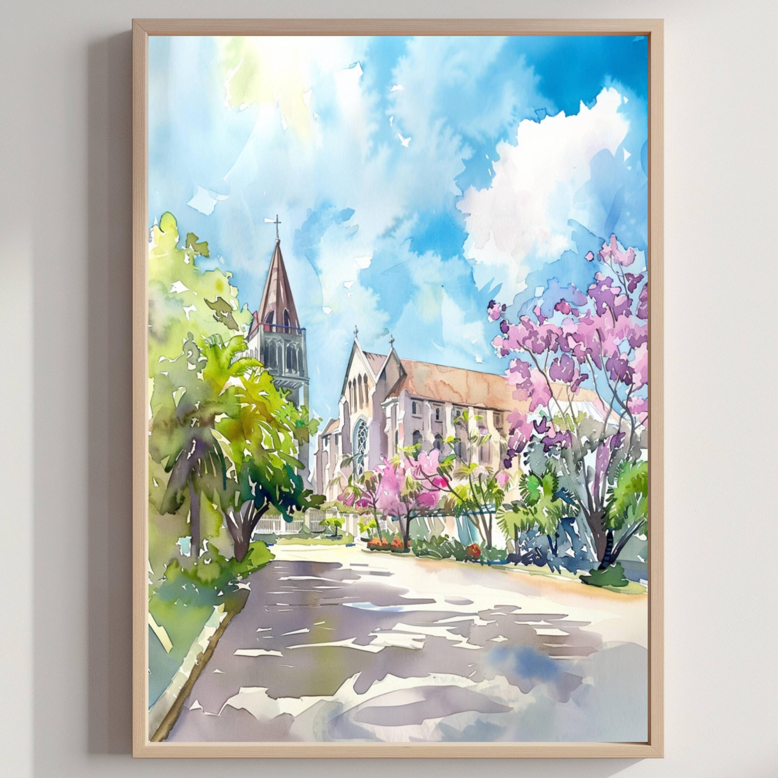 Guyana South America Watercolor Print: Travel Art Poster