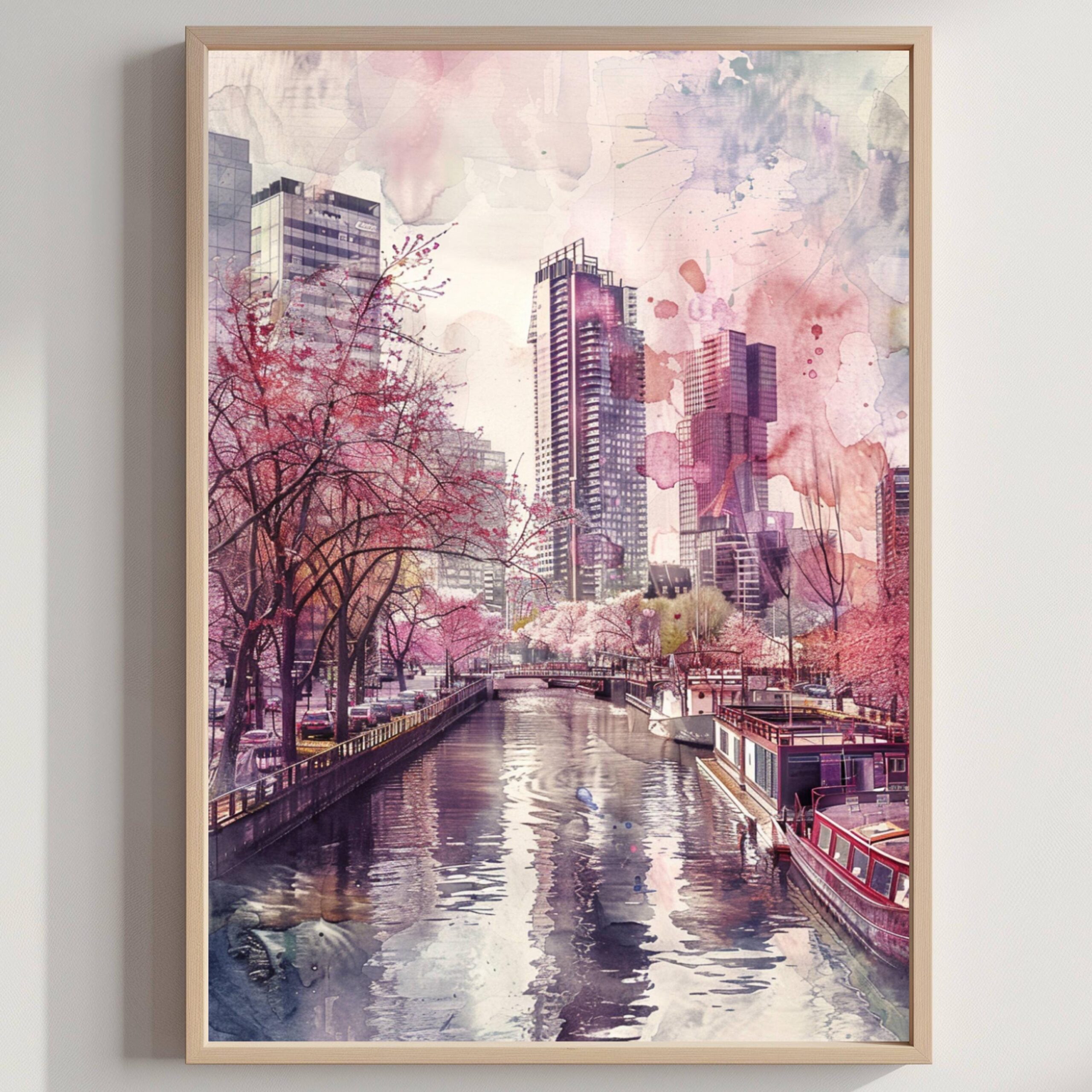Rotterdam The Netherlands (Holland) Europe Watercolor: Travel Art Poster