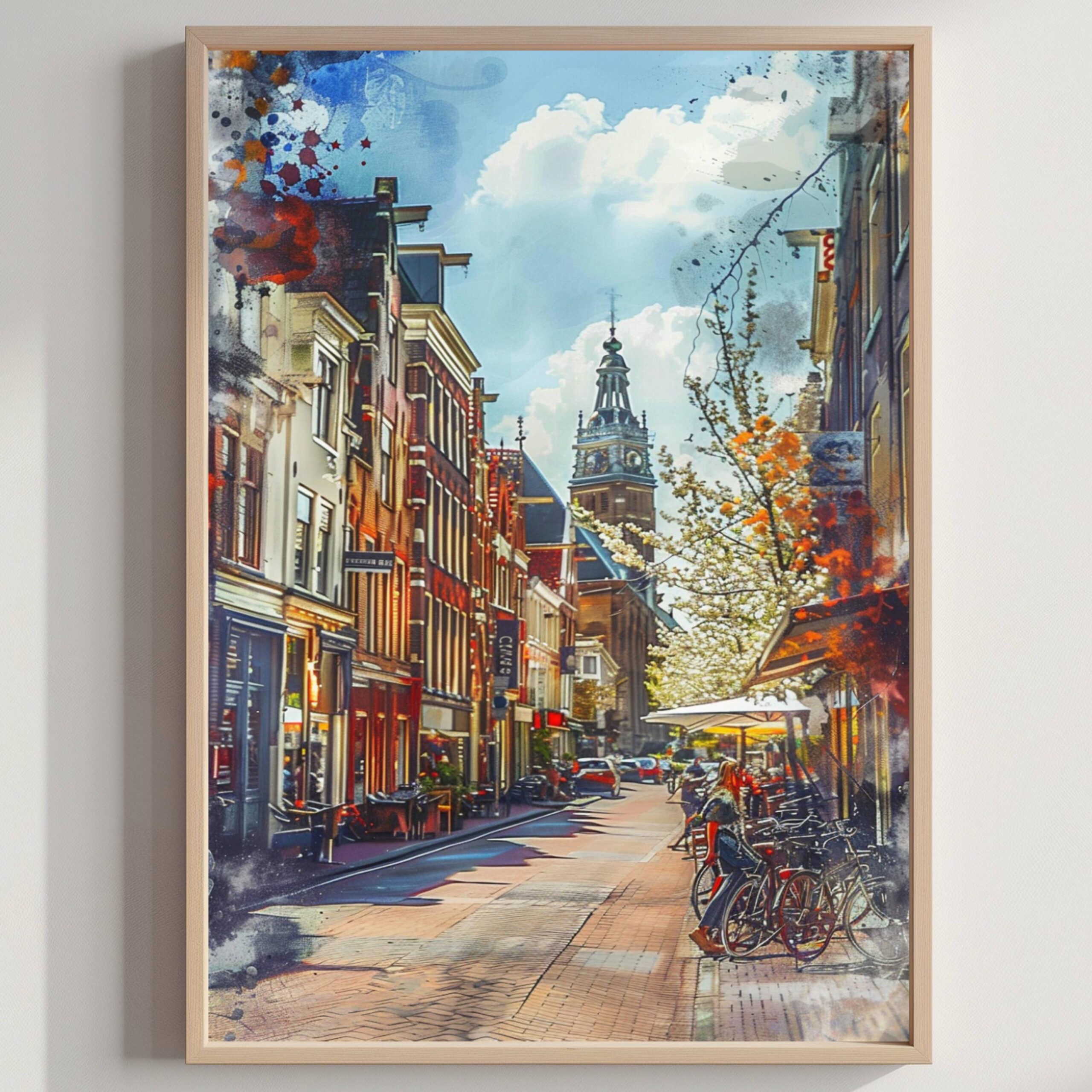 Arnhem The Netherlands (Holland) Europe Watercolor: Dutch Travel Art Poster
