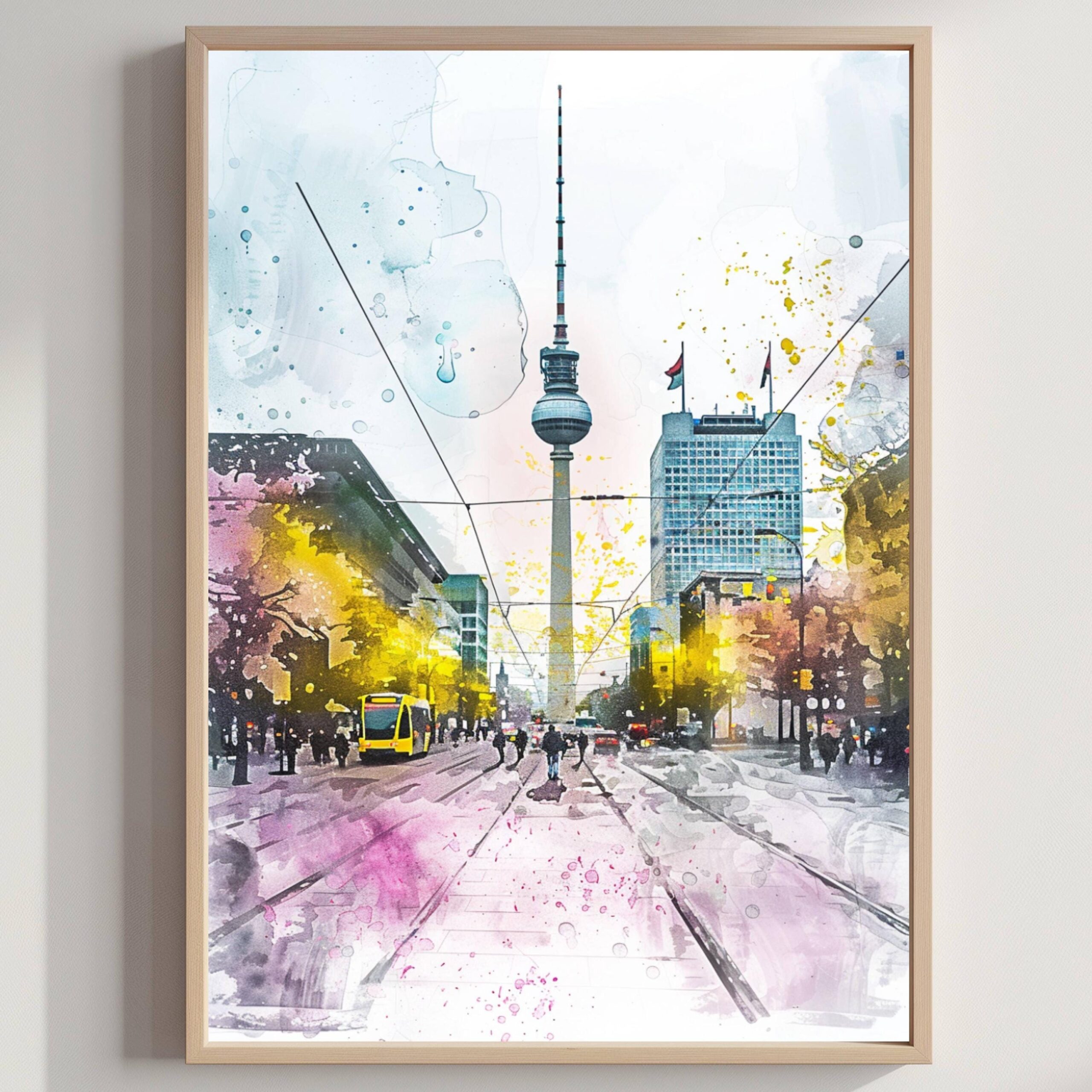 Alexander Platz Berlin Germany Watercolor: German Travel Art Poster