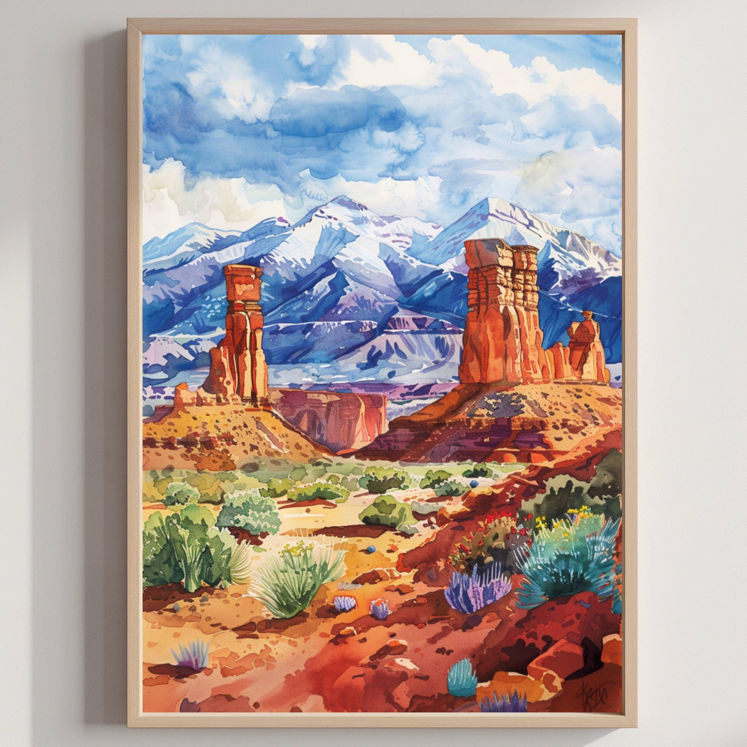 Utah United States of America Watercolor Print: Travel Art Poster
