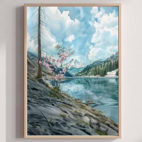 Washington United States of America Watercolor: Travel Art Poster