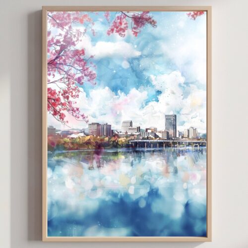 Virginia United States of America Watercolor: Travel Art Poster