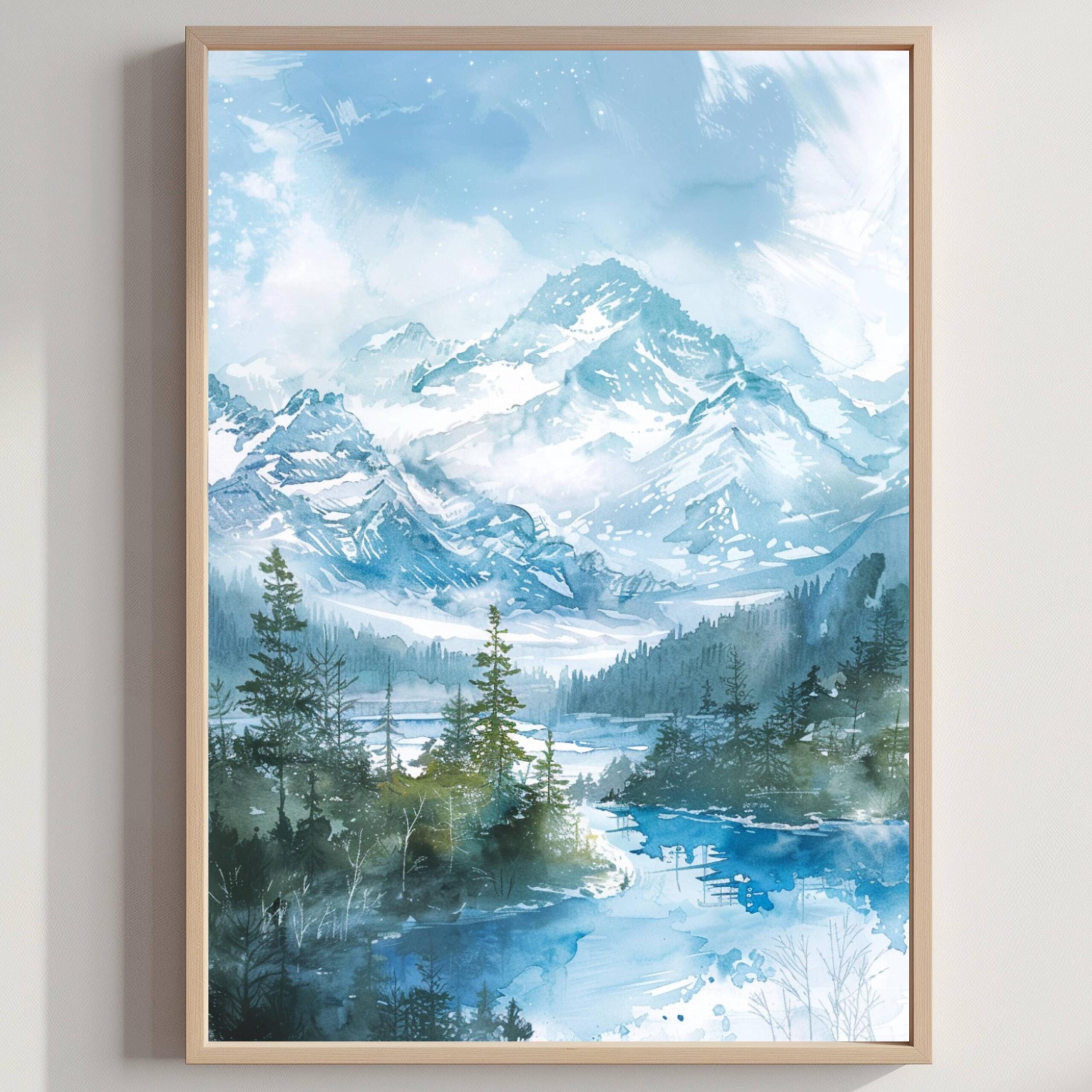 Alaska United States of America Watercolor: American Travel Art Poster