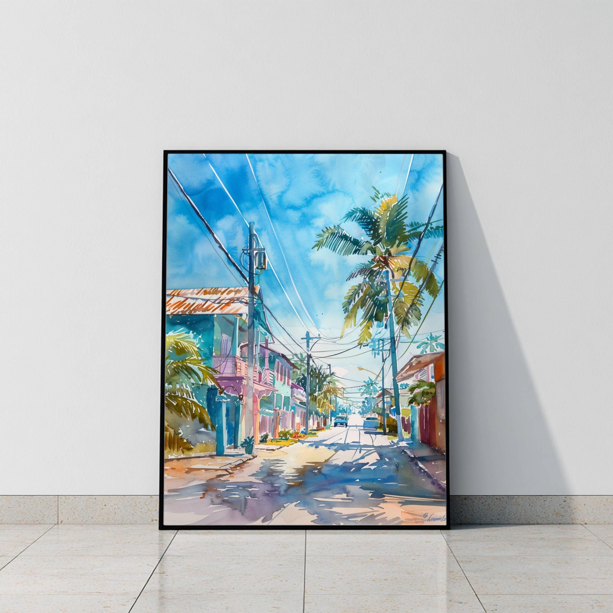Belmopan Belize Central America Watercolor: Travel Art Poster - Image 8