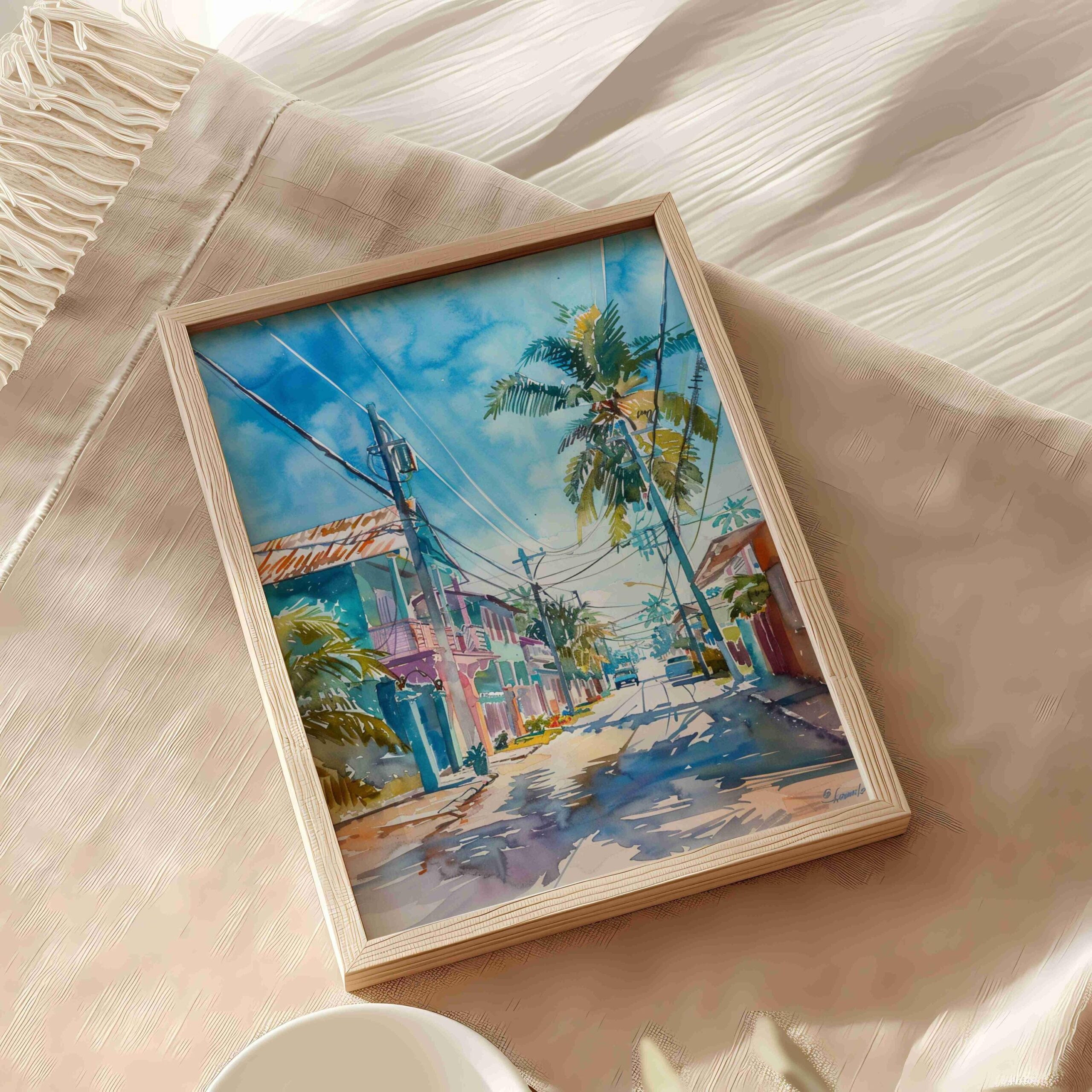 Belmopan Belize Central America Watercolor: Travel Art Poster - Image 9