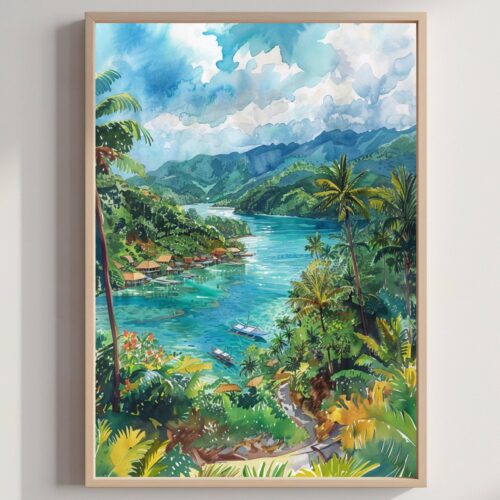 The Philippines Asia Watercolor: Travel Art Poster