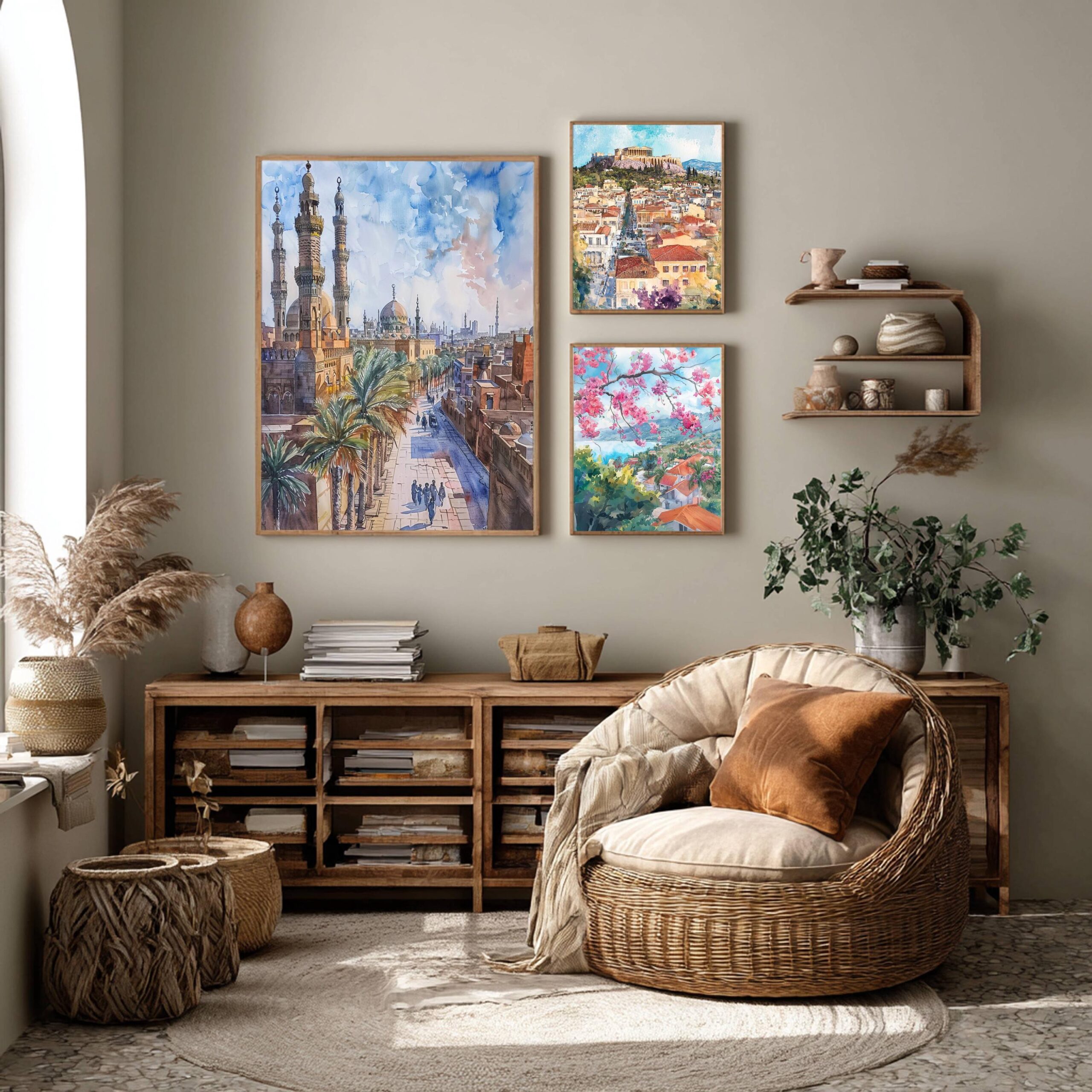Cairo City Egypt Watercolor Print: Africa Travel Art Poster - Image 2