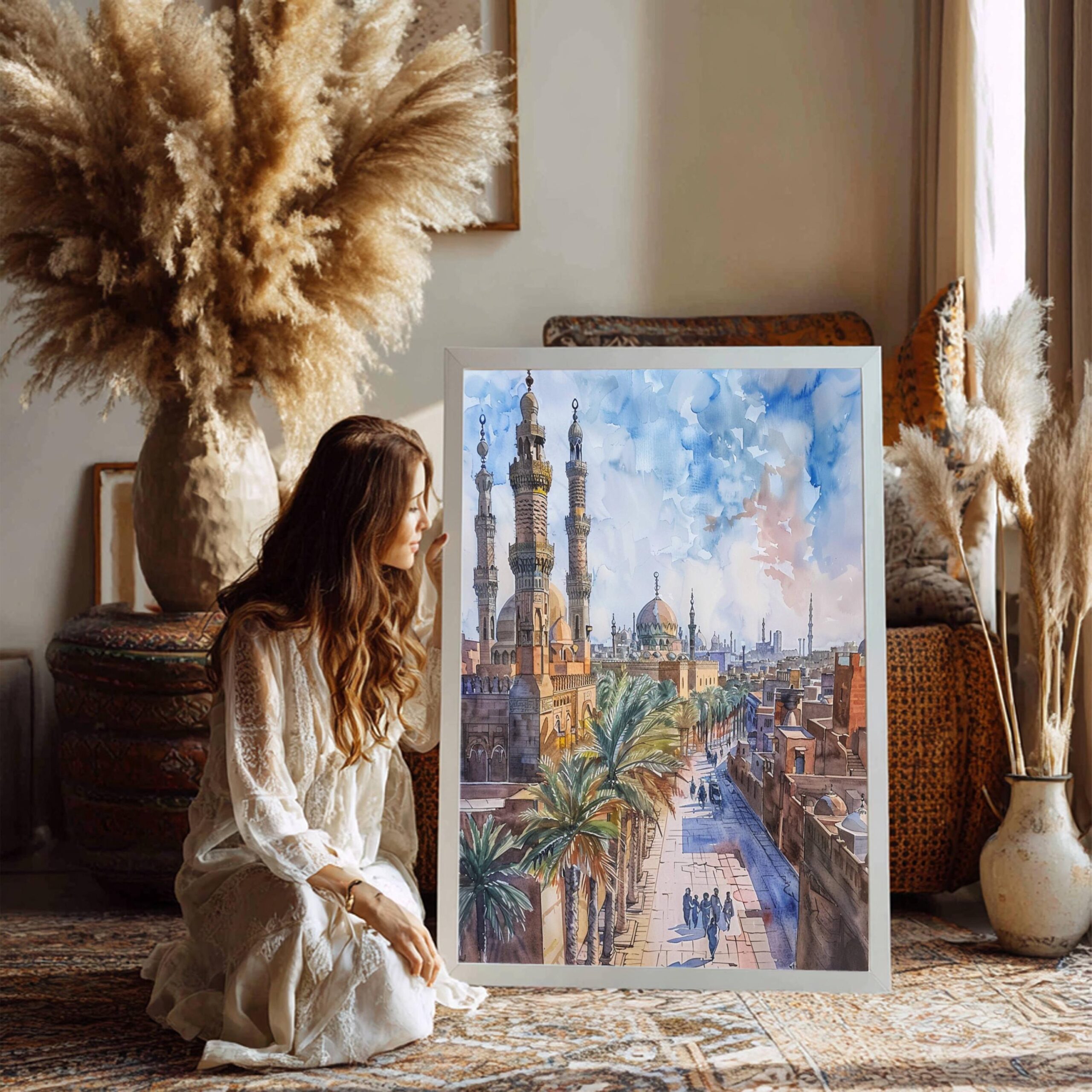 Cairo City Egypt Watercolor Print: Africa Travel Art Poster - Image 3