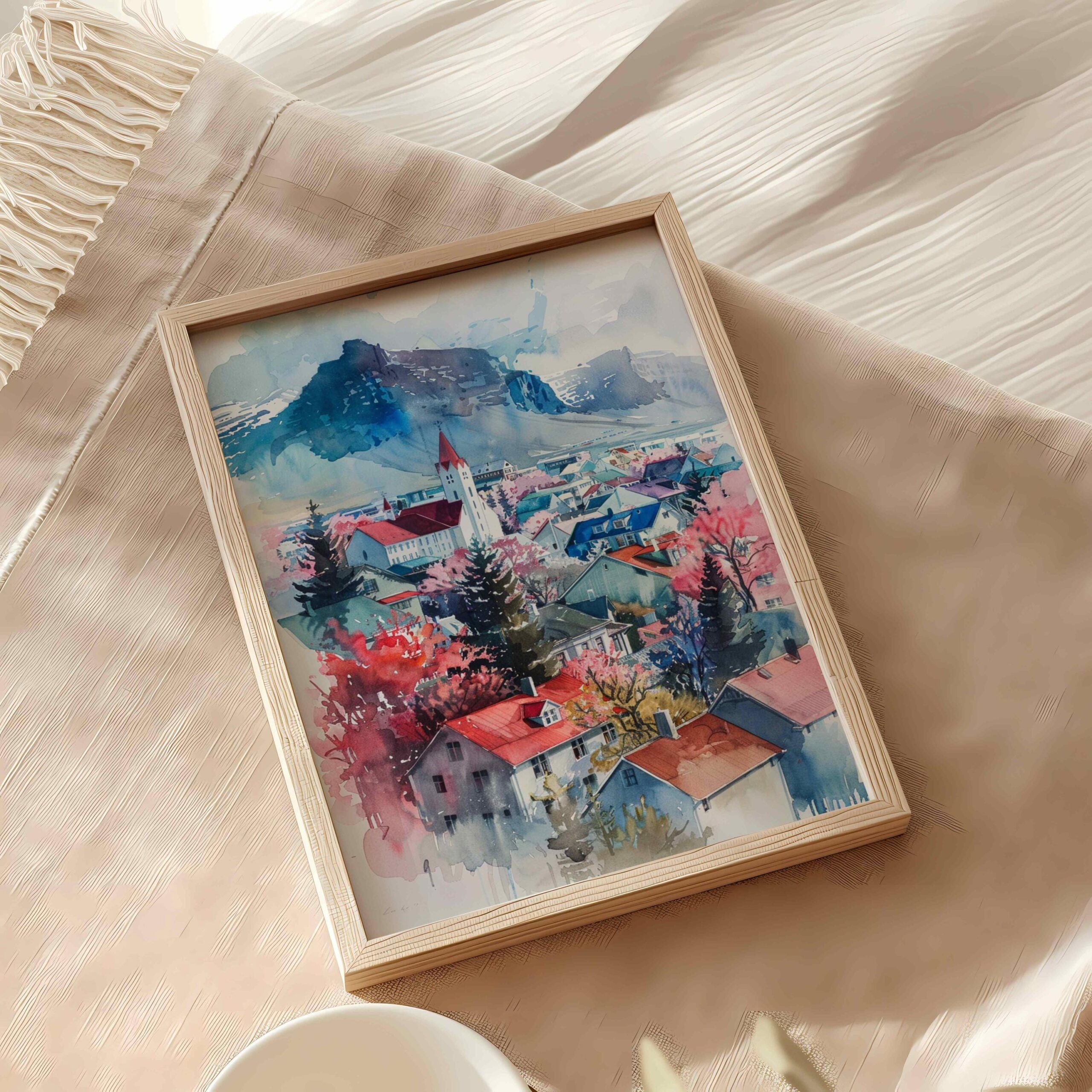 Reykjavik Iceland Watercolor: Travel Art Poster - Image 10
