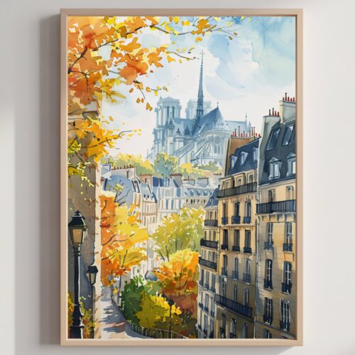 France Europe Watercolor Print: France Travel Art Poster