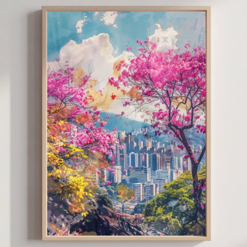 Caracas Venezuela South America Watercolor Print: Travel Art Poster