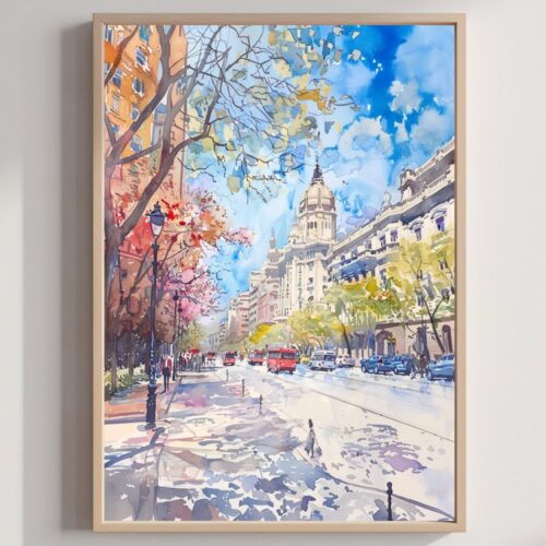 Buenos Aires Argentina Watercolor Poster: South America Travel Art Print