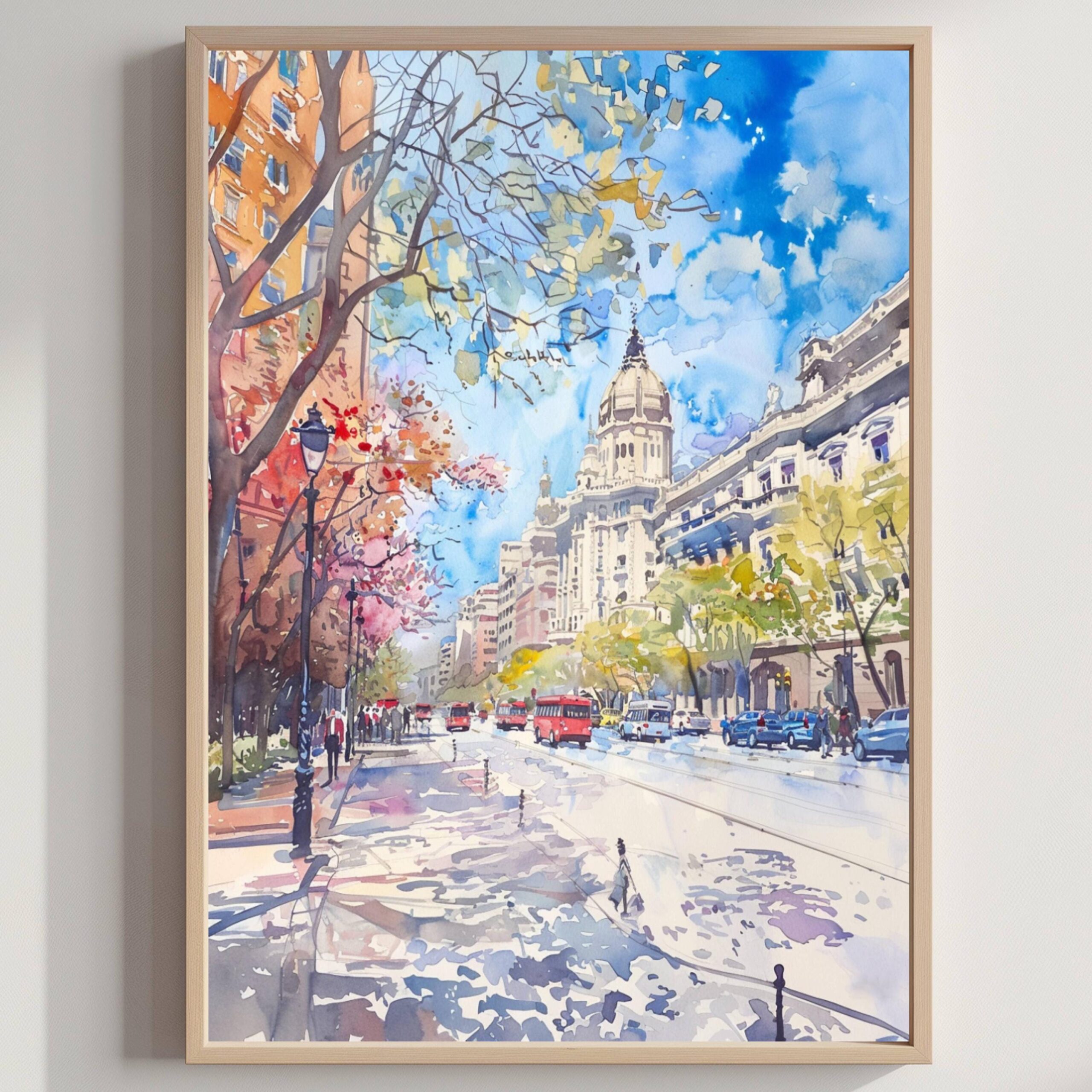 Buenos Aires Argentina Watercolor Poster: South America Travel Art Print