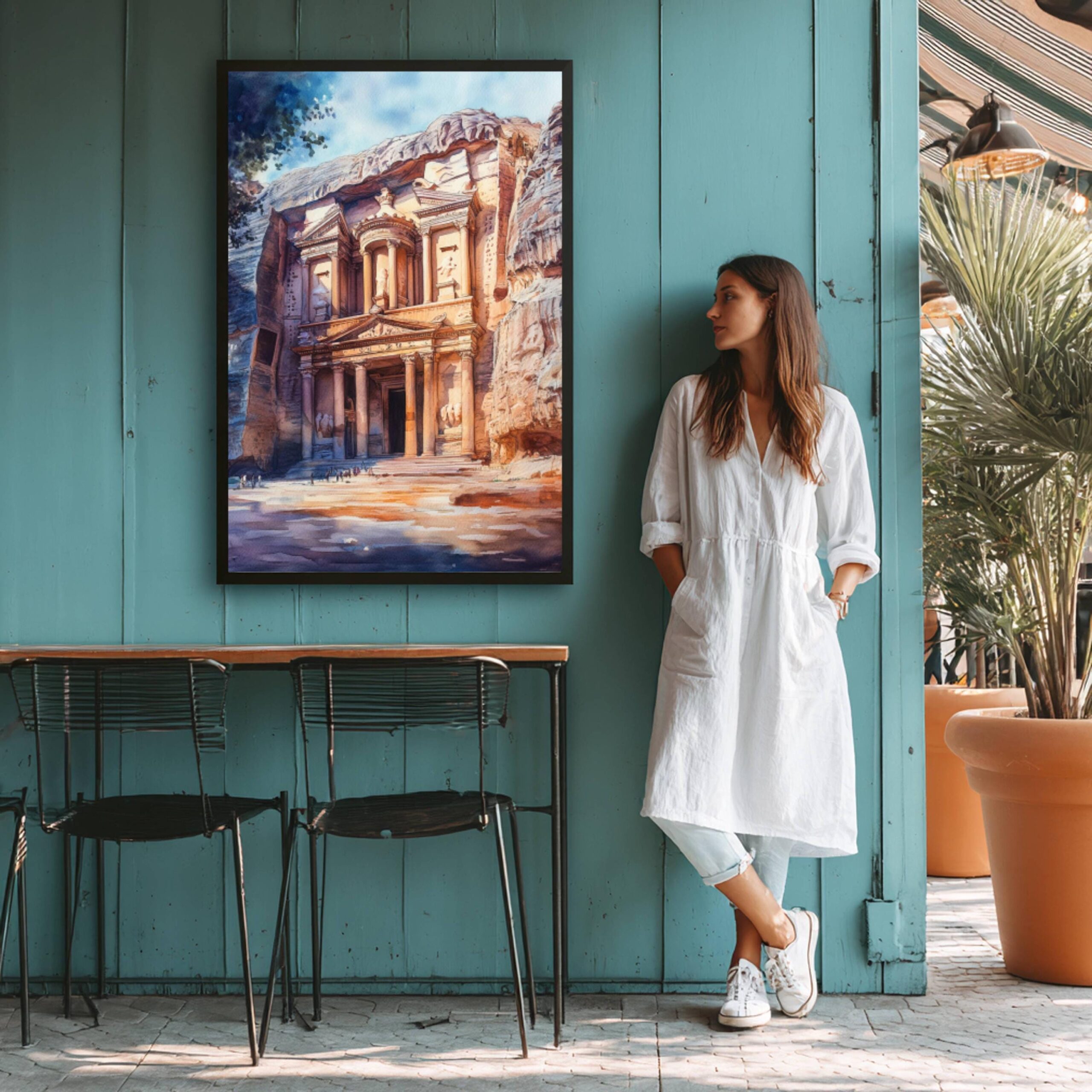 Petra Jordan Middle East Watercolor: Travel Poster Print - Image 5