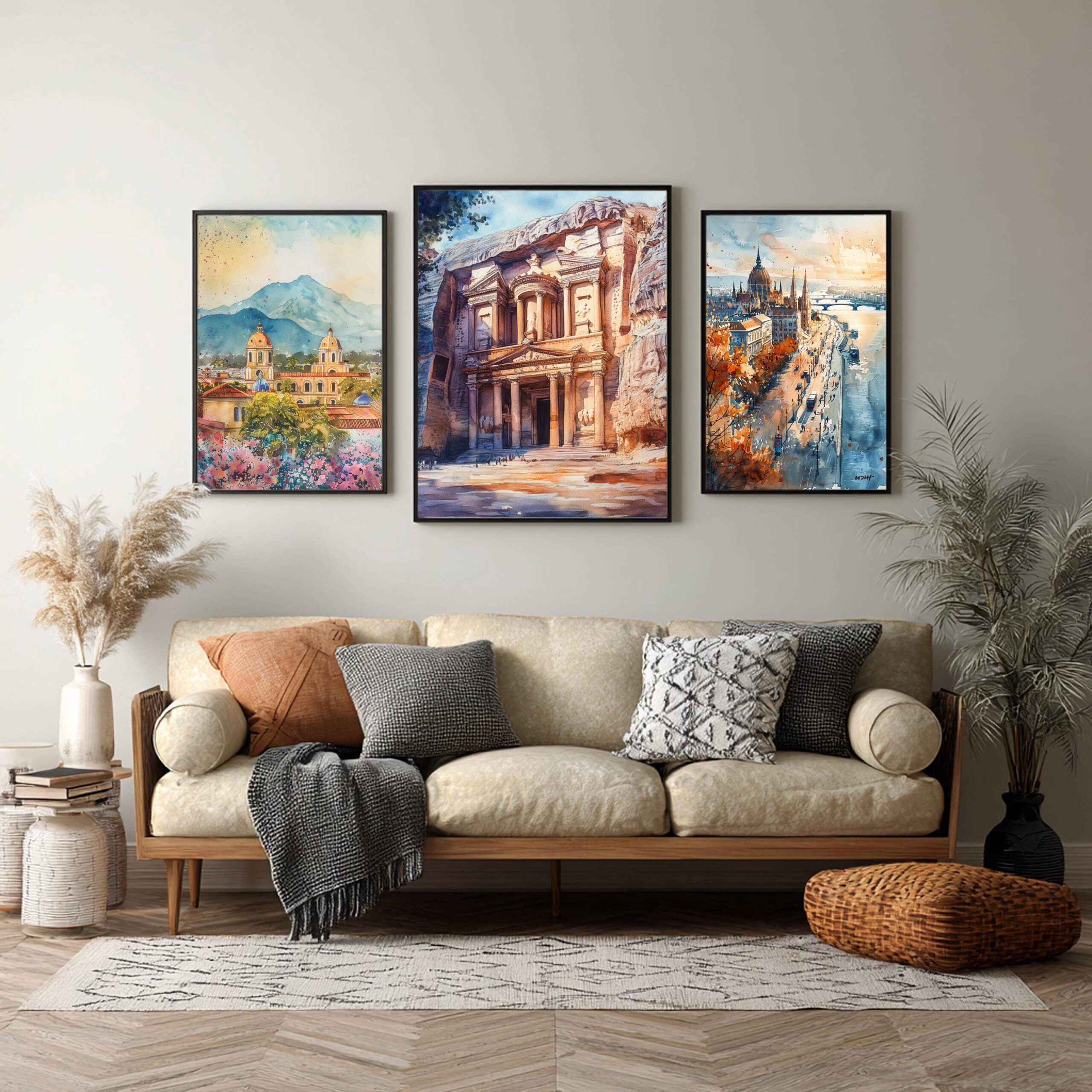 Petra Jordan Middle East Watercolor: Travel Poster Print - Image 6